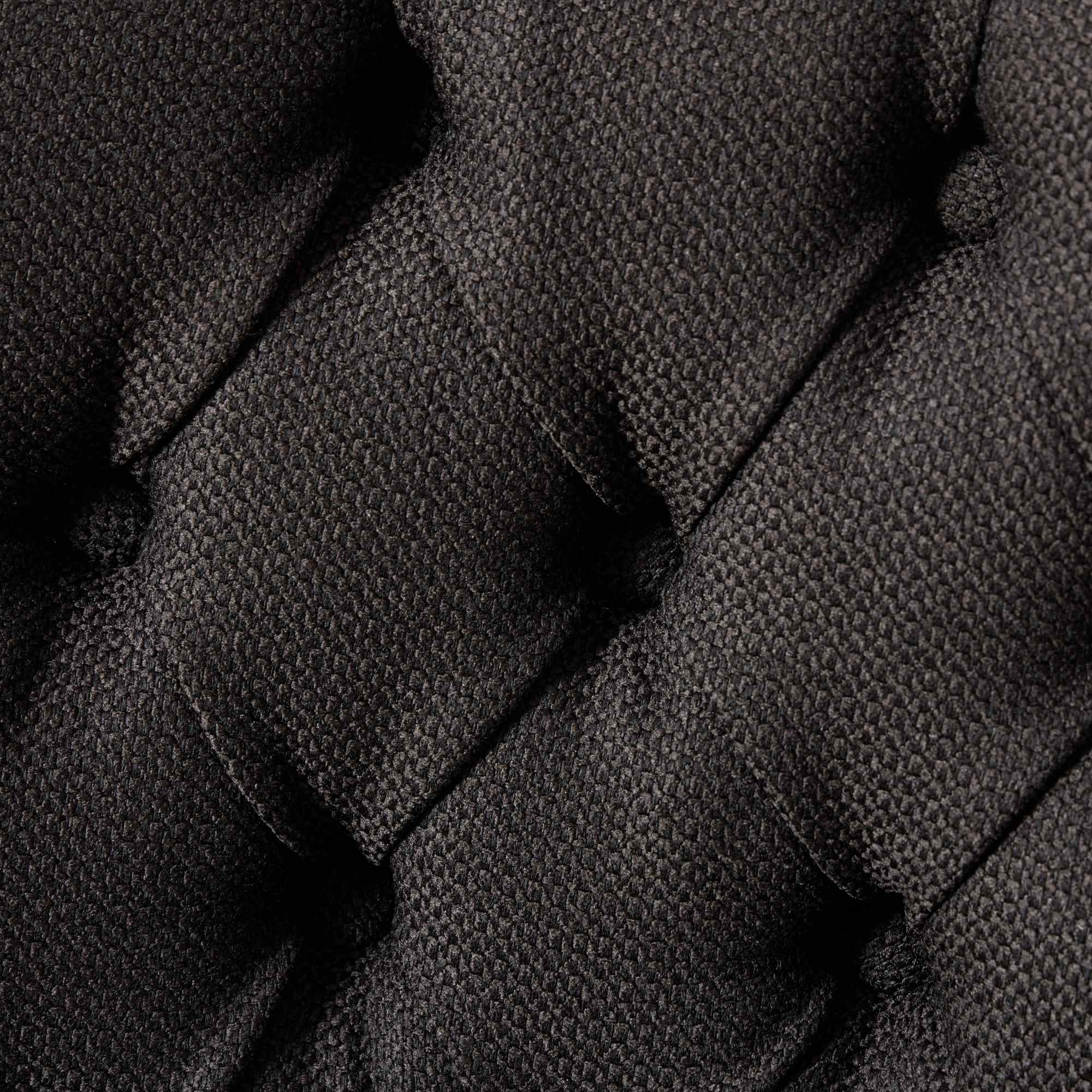 Rosewick Modern Tufted Linen Nailhead Trim Solid Wood Upholstered Dining Chair with Black Legs, Set of 2