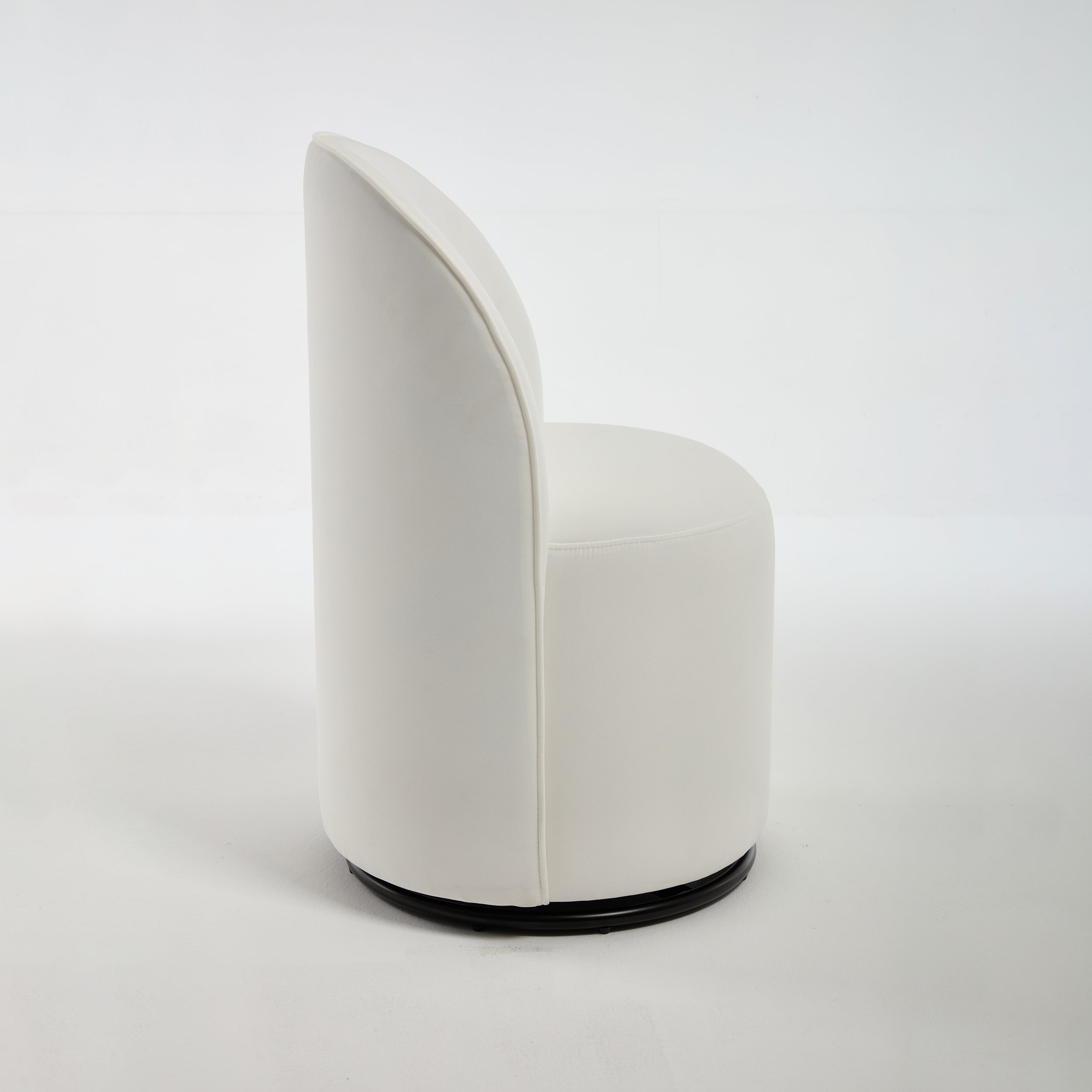 Ashcombe Mid Century Modern Round Velvet Dining Chair