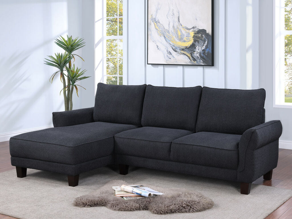 Belle 96 Boucle Sectional Sofa with Left-Facing Chaise