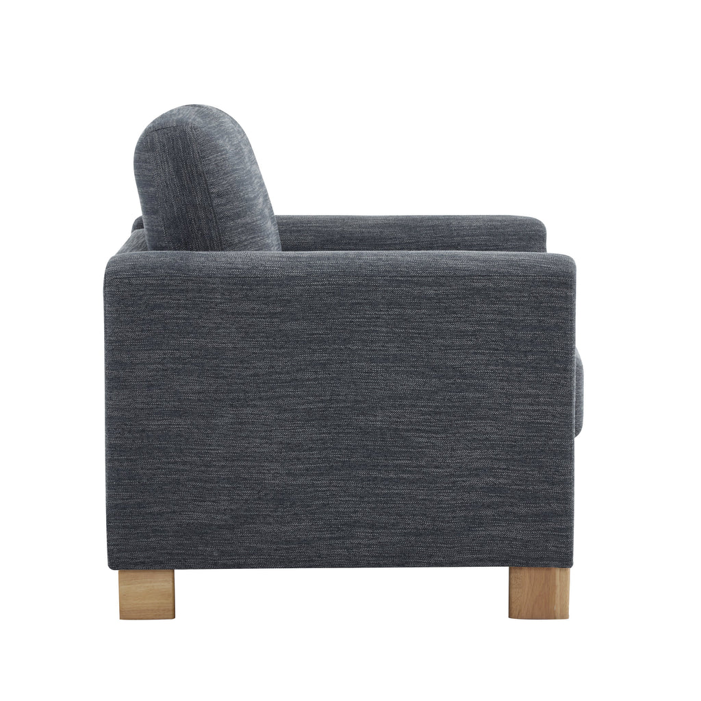 Harmonia Fabric Upholstered Accent Chair with Wood Accent