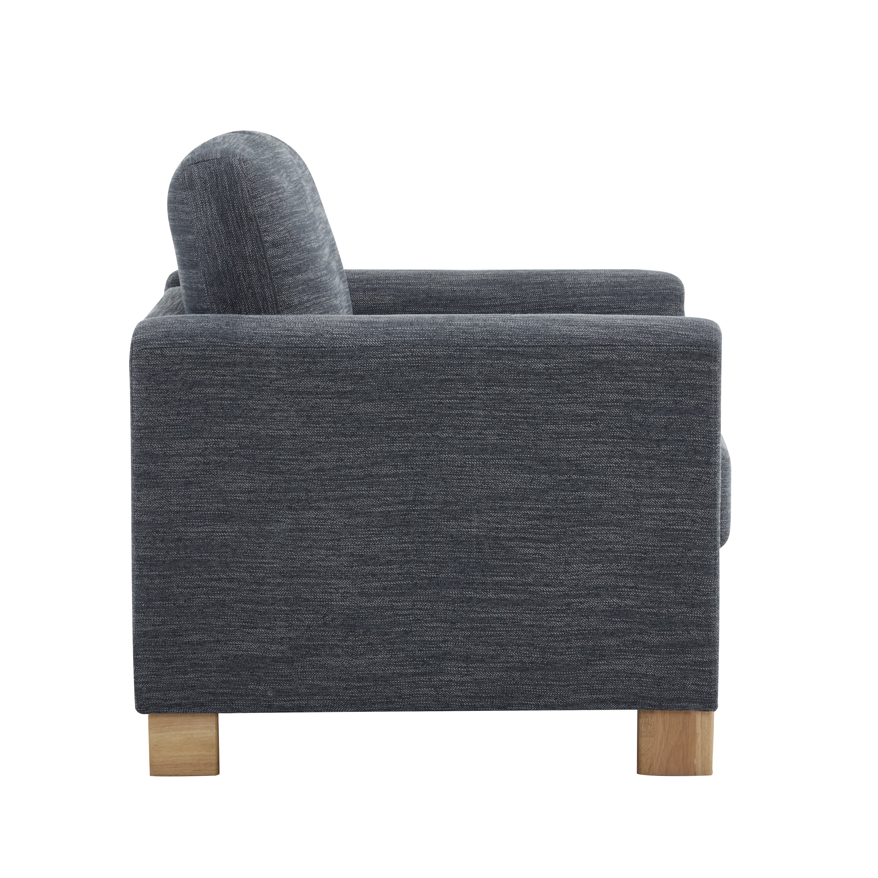 Harmonia Fabric Upholstered Accent Chair with Wood Accent