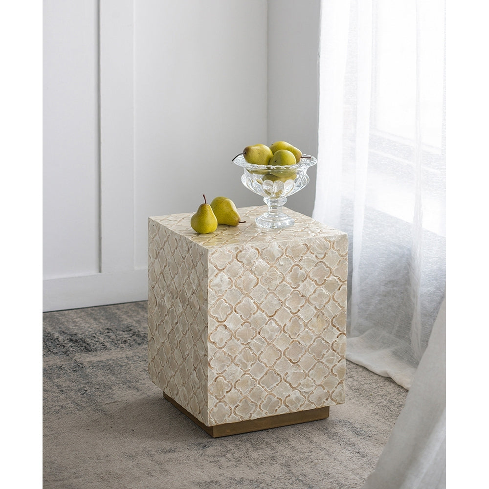 Square Capiz Side Table