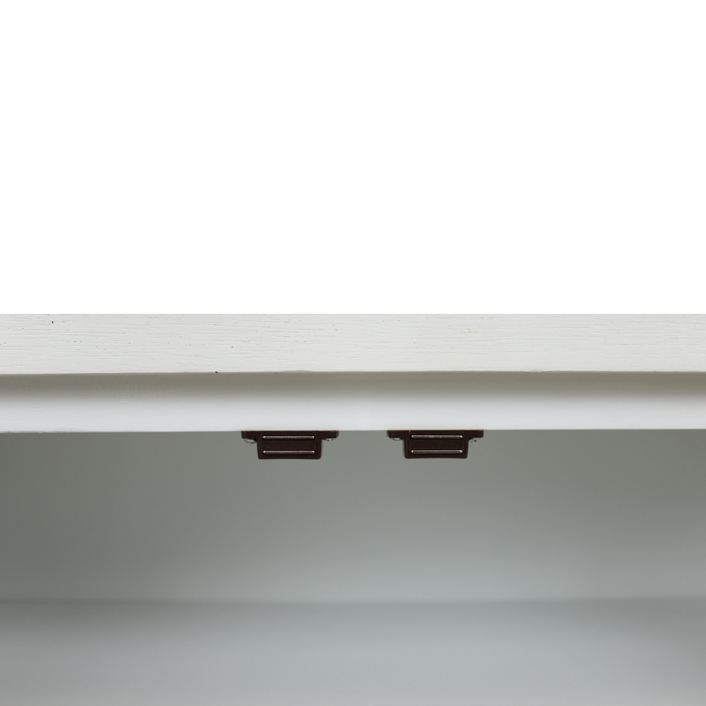 Raffia Paneled 2 Door Storage Cabinet, White