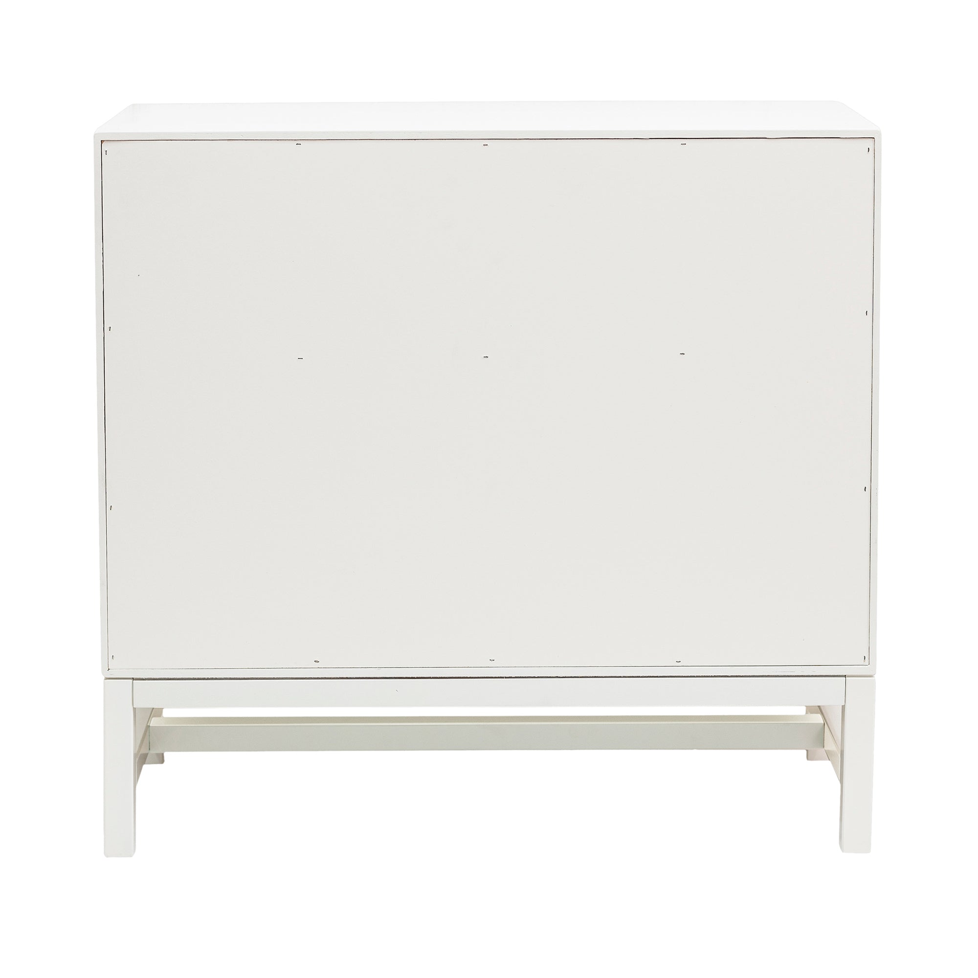 Raffia Paneled 2 Door Storage Cabinet, White
