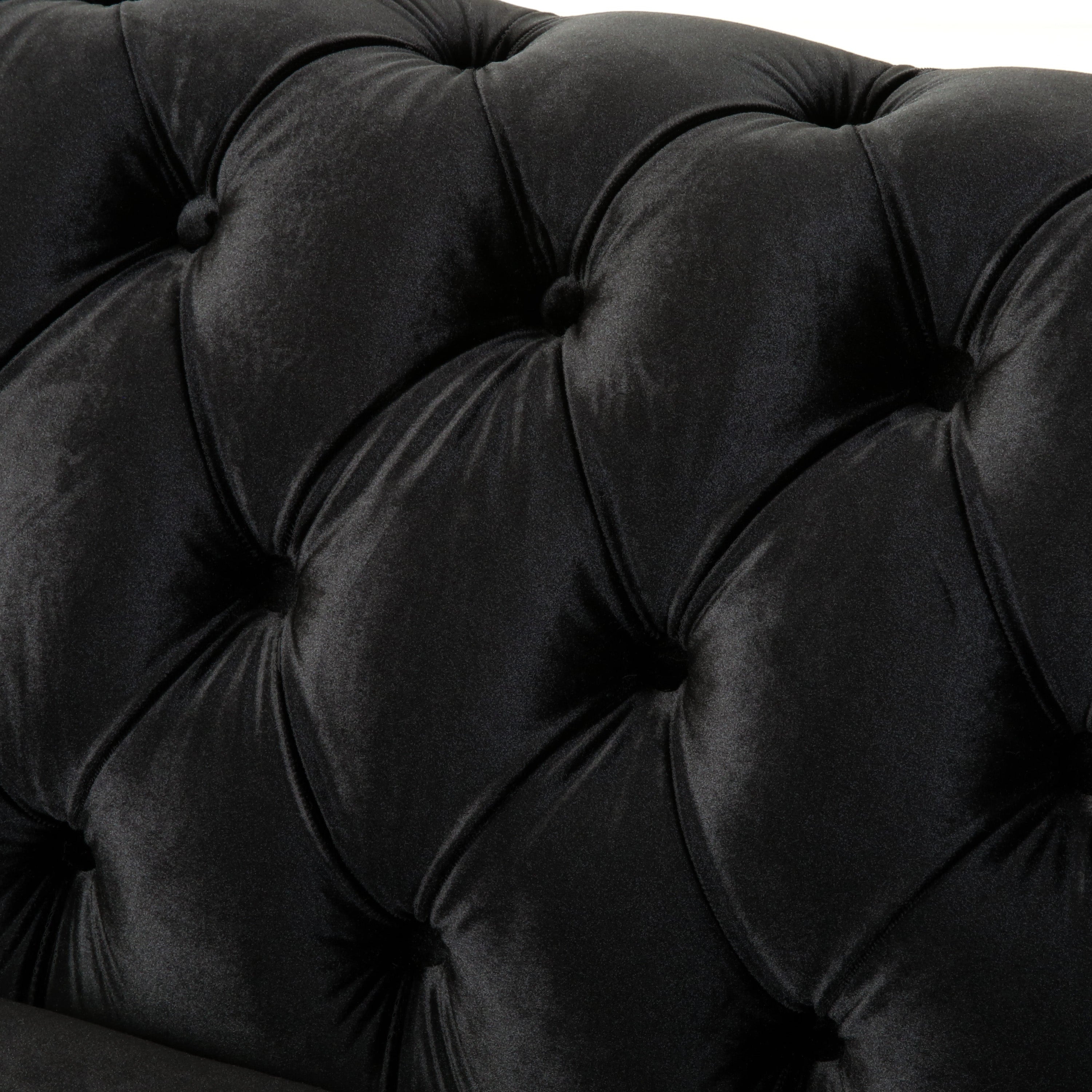 Velvet Rolled Arm Chesterfield Loveseat