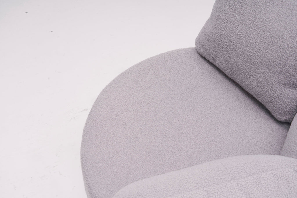 Teddy Fabric Swivel And Storage Chair With Back Cushion