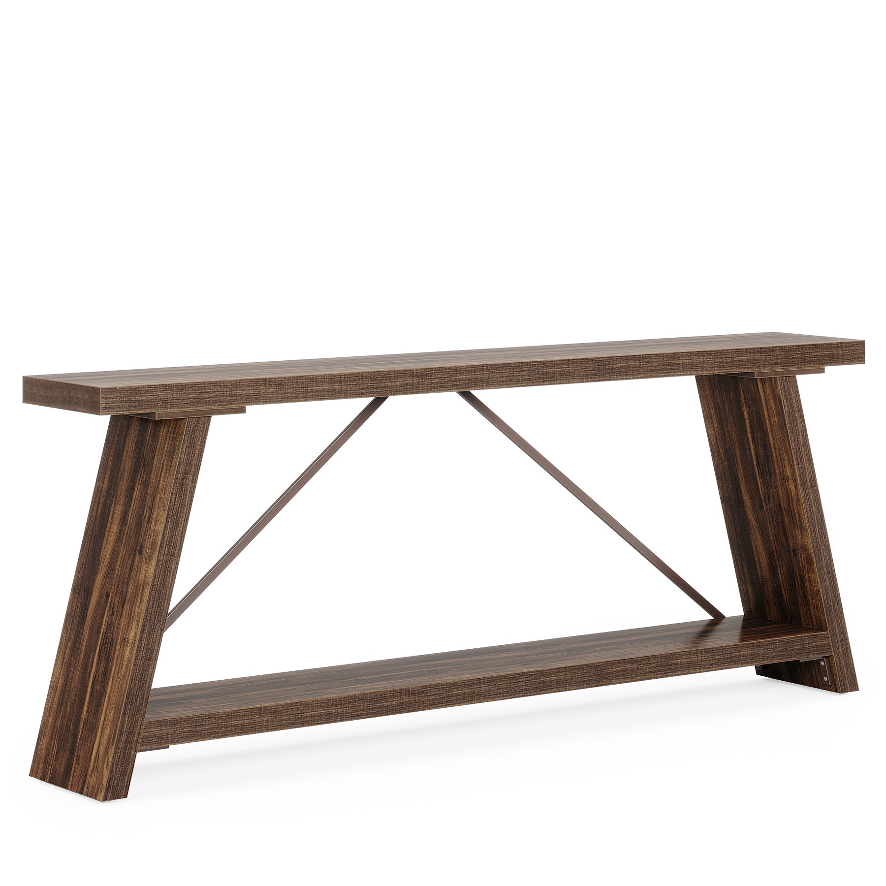 Willowford Industrial Console Table with 2-Tier Storage Shelves