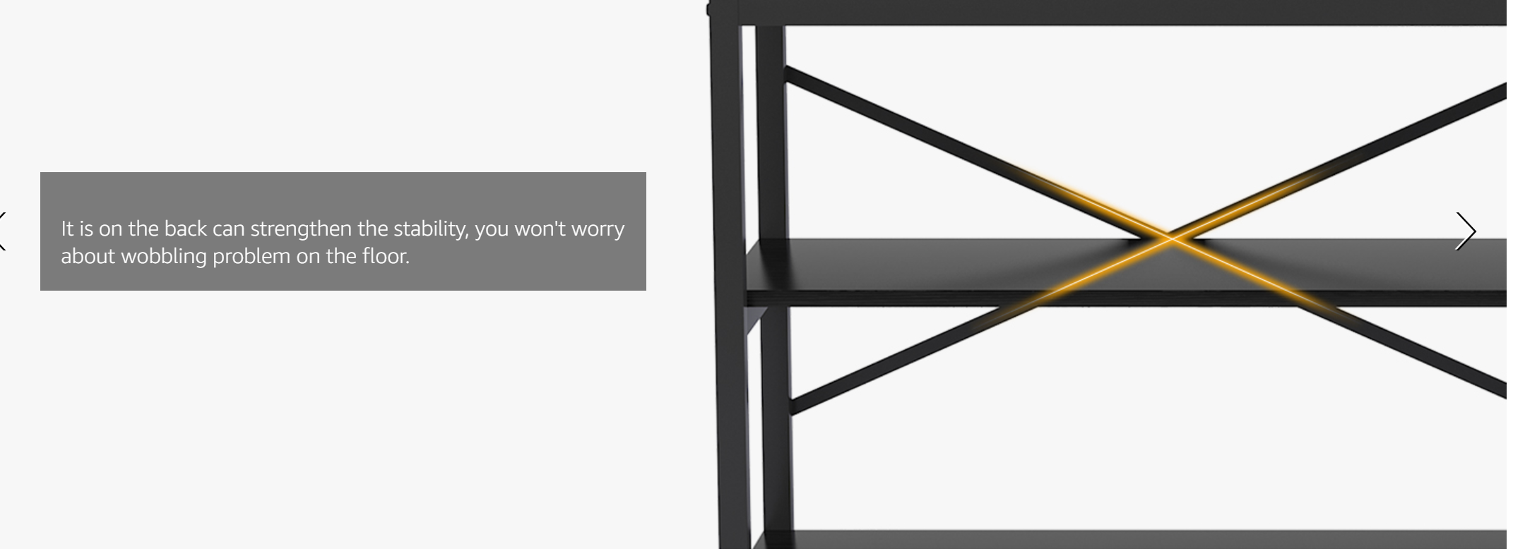 Runford Modern Entryway Table with Metal Frame & X-Back Design