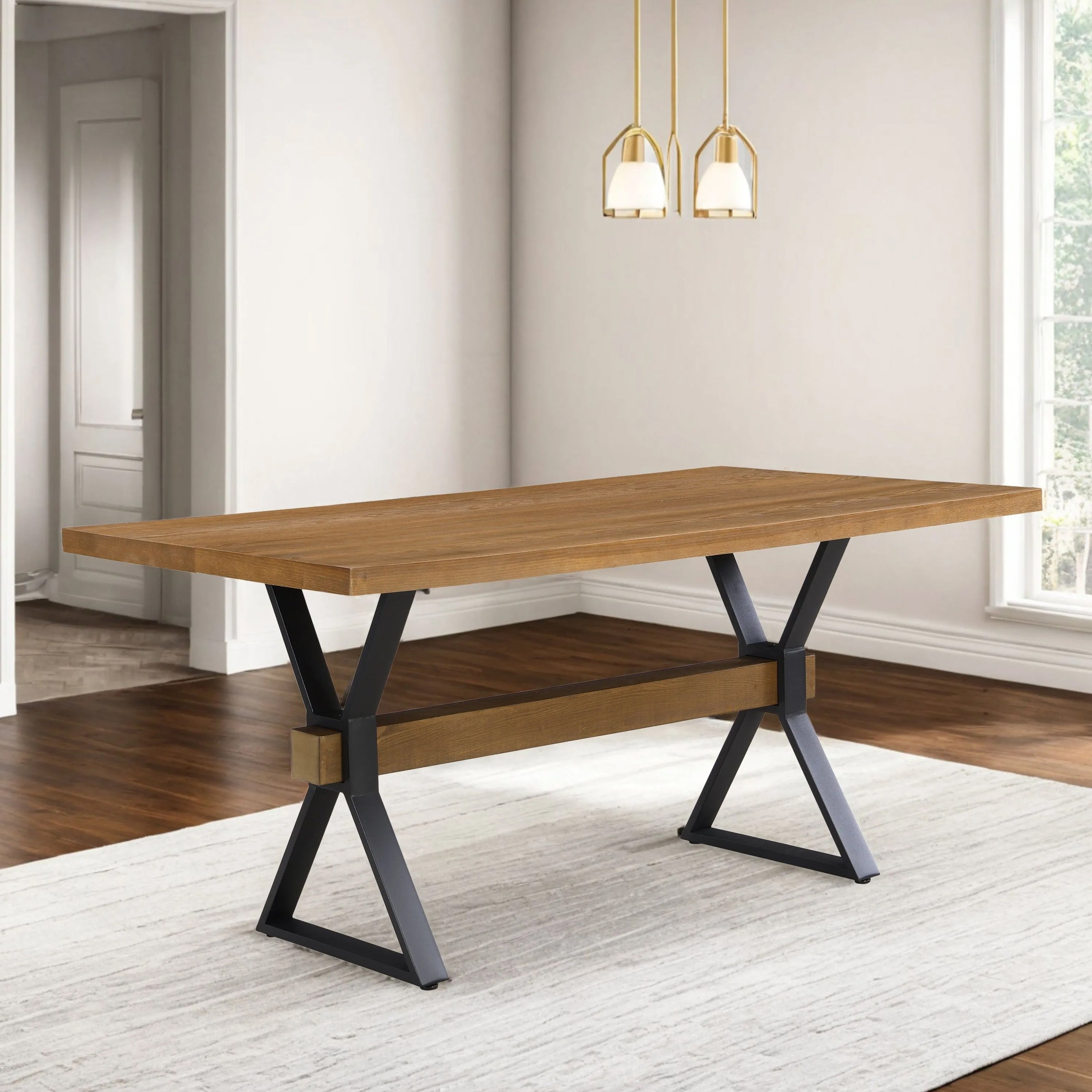 Hartsdale Farmhouse X-Shaped Dining Table