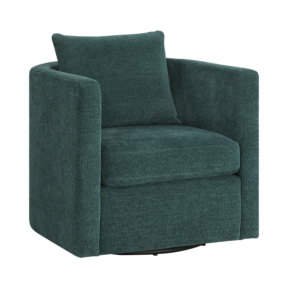 Sutton Light Grey Performance Fabric Swivel Barrel Chair