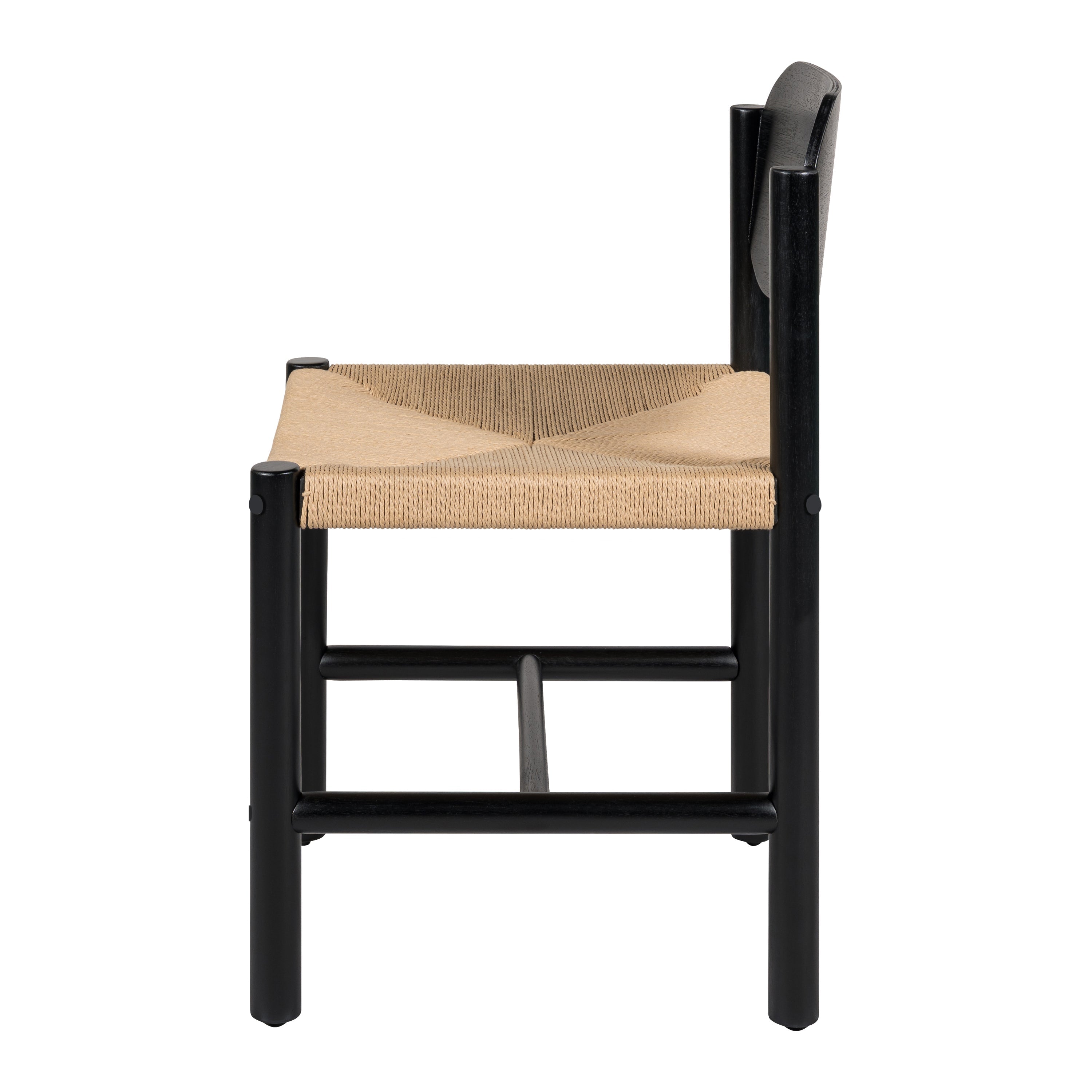Farmington Wooden Dining Chairs with Beige Paper Rope Weave Seat, Set of 2