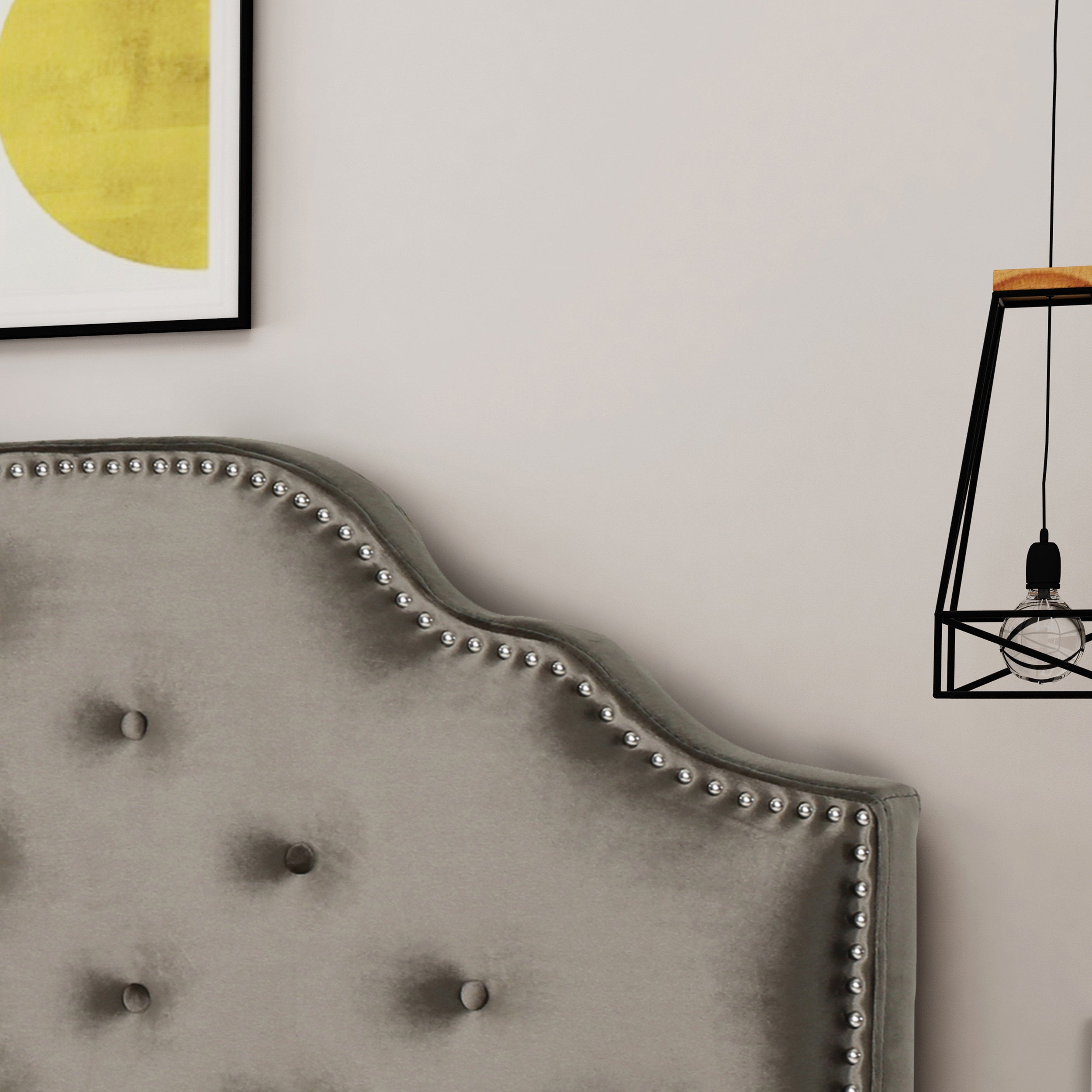 Luella Button Tufted Upholstered Headboard