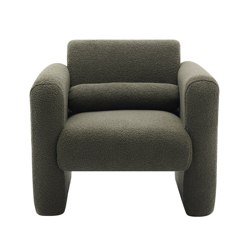 Marlowe Modern Sherpa Upholstered Comfy Reading Accent Chair