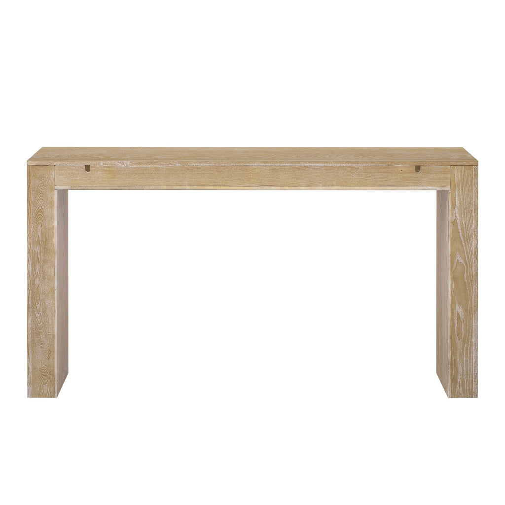 Modern Farmhouse Waterfall Console Table with 2 Concealed Drawers