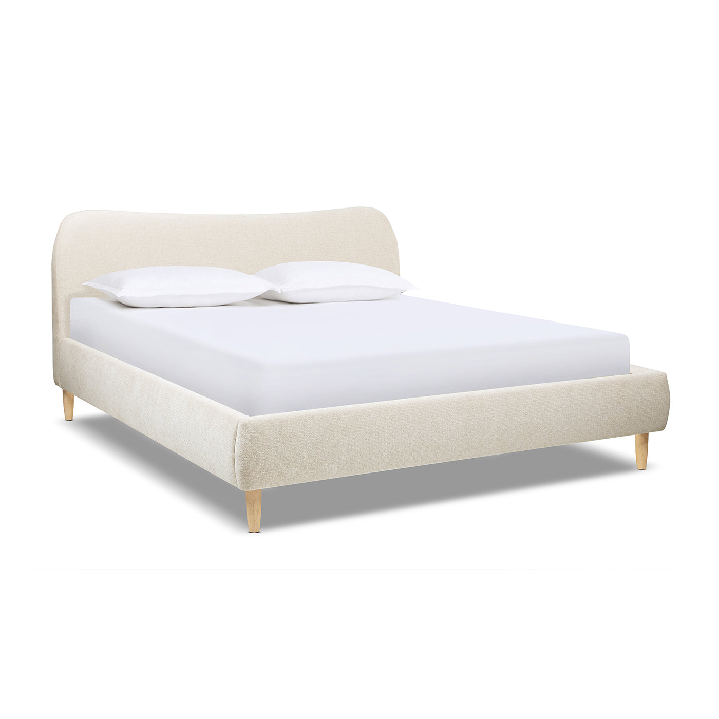 Roman Curved Headboard Upholstered Platform Bed