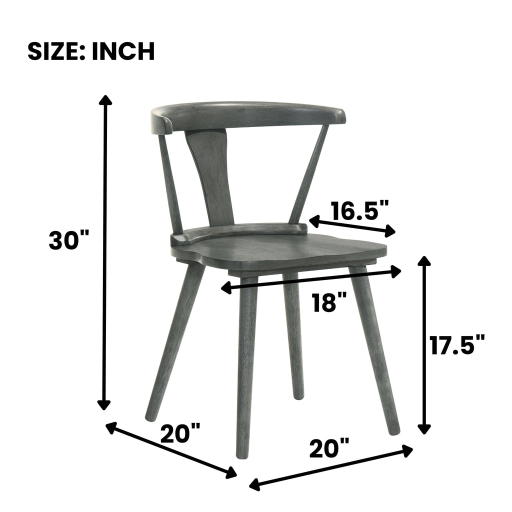 Modern Farmhouse Wood Dining Chairs, Set of 2