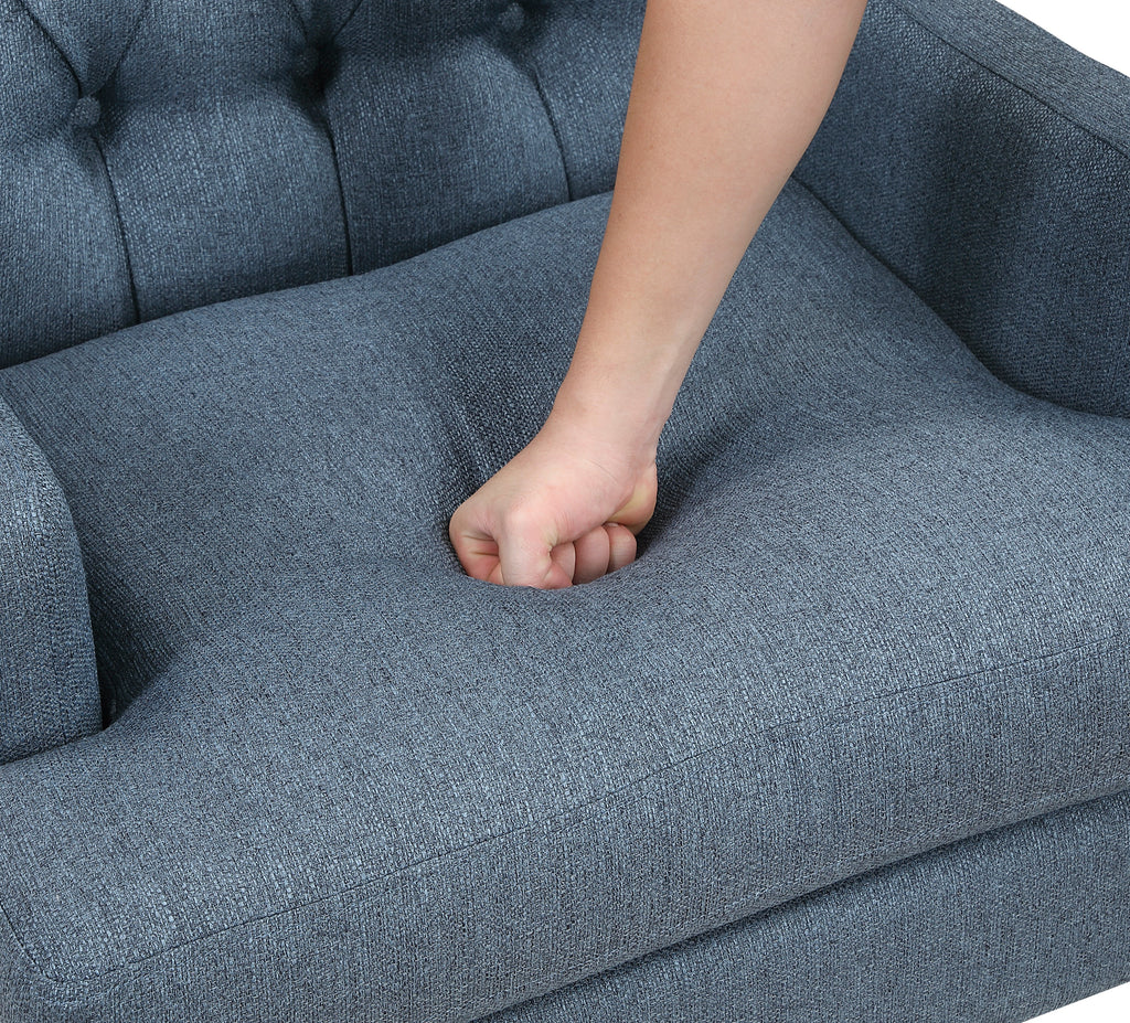 Button-Tufted Upholstered High Back Accent Chair