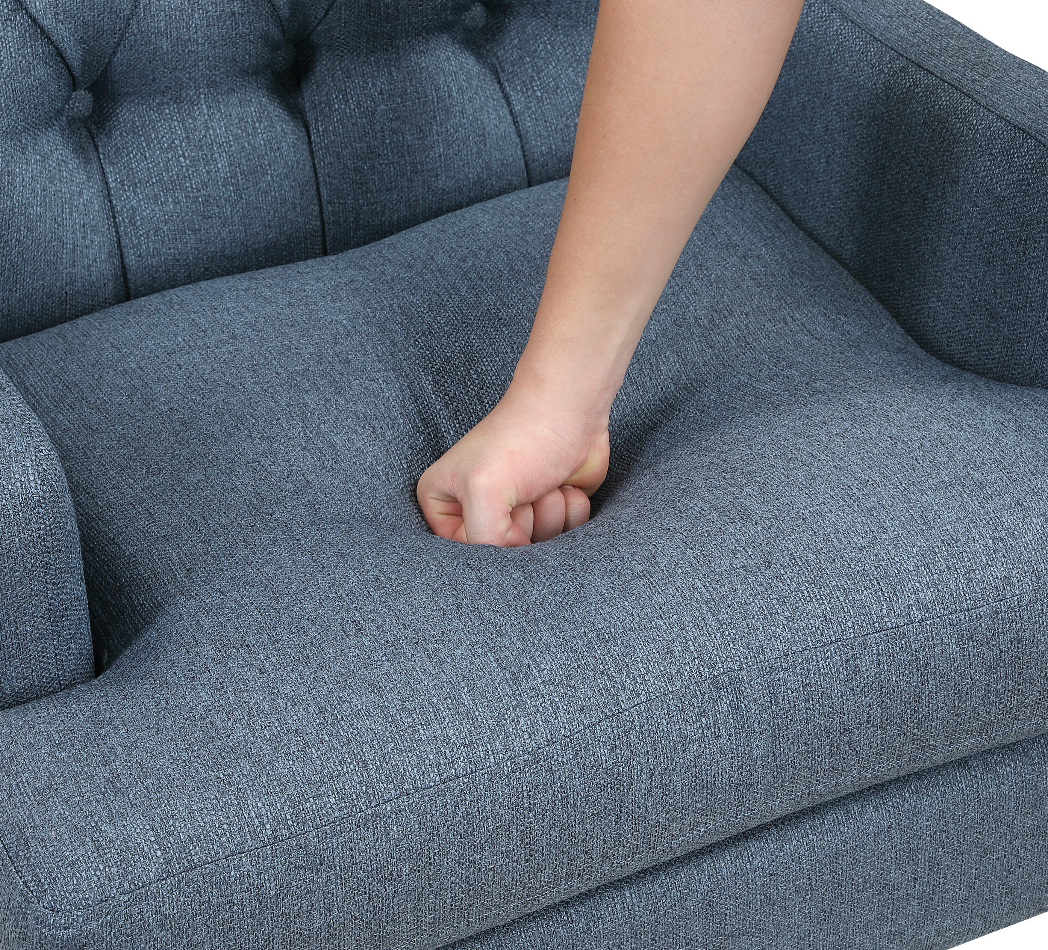 Button-Tufted Upholstered High Back Accent Chair