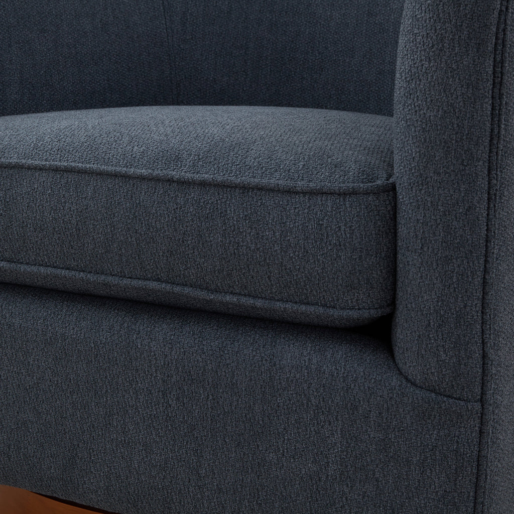 Miramar Wood Base Swivel Club Accent Chair