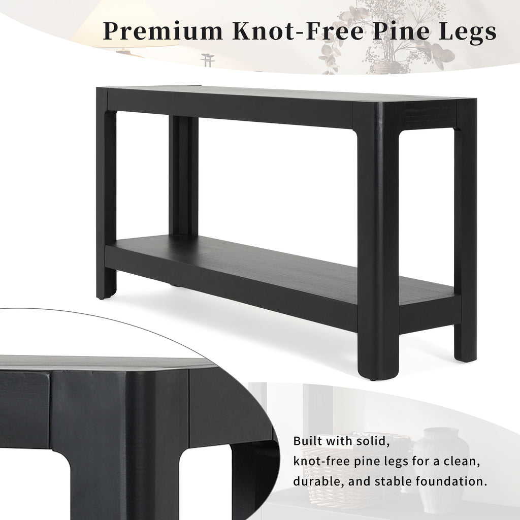 Modern Farmhouse Minimalist Rounded Console Table