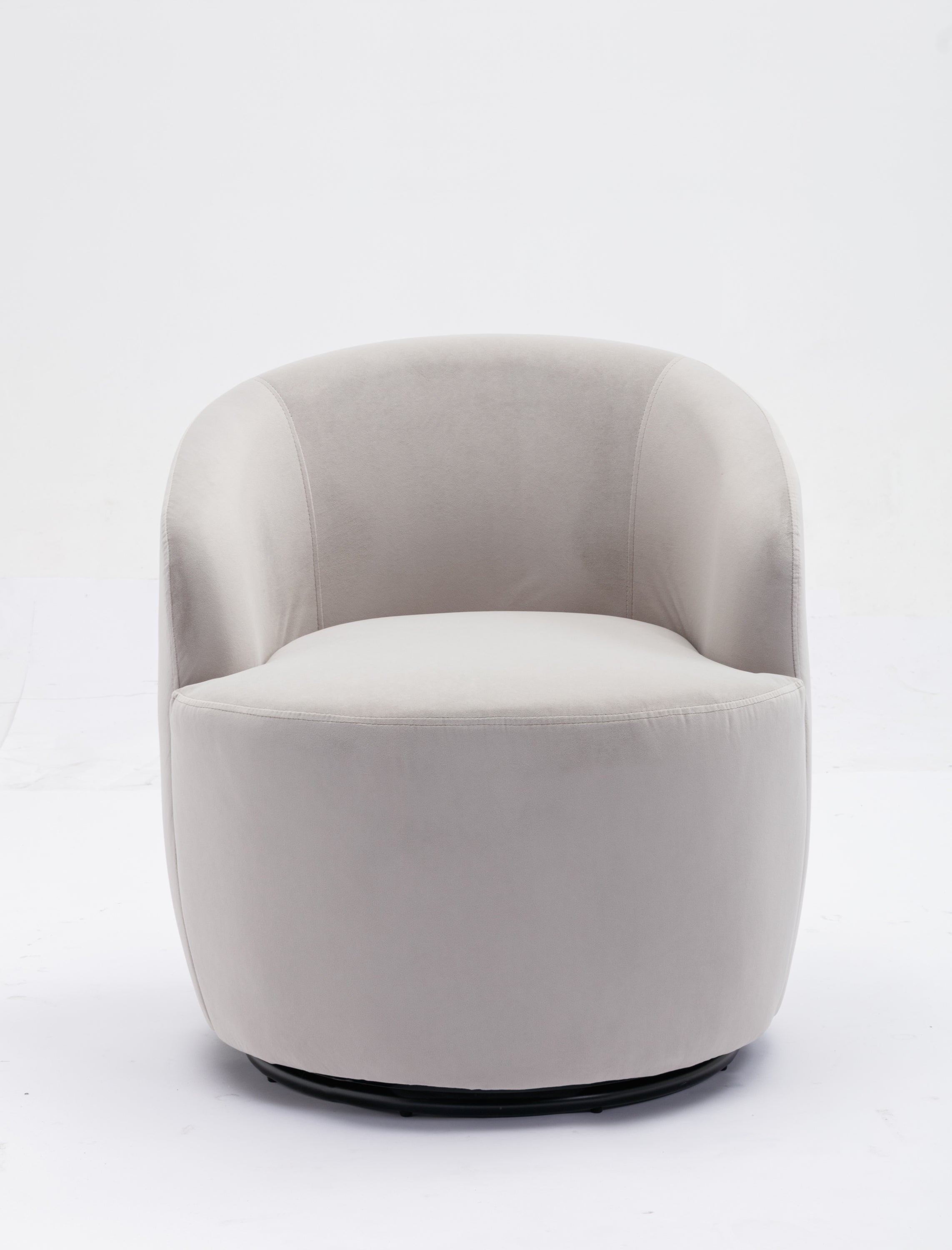 Velvet Fabric Swivel Barrel Accent Chair