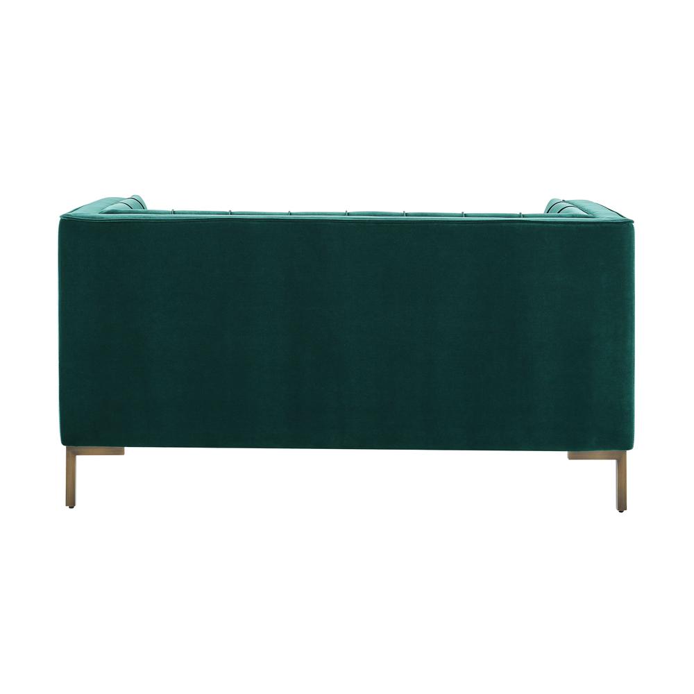 Isaac - Stitch Velvet Loveseat - Green