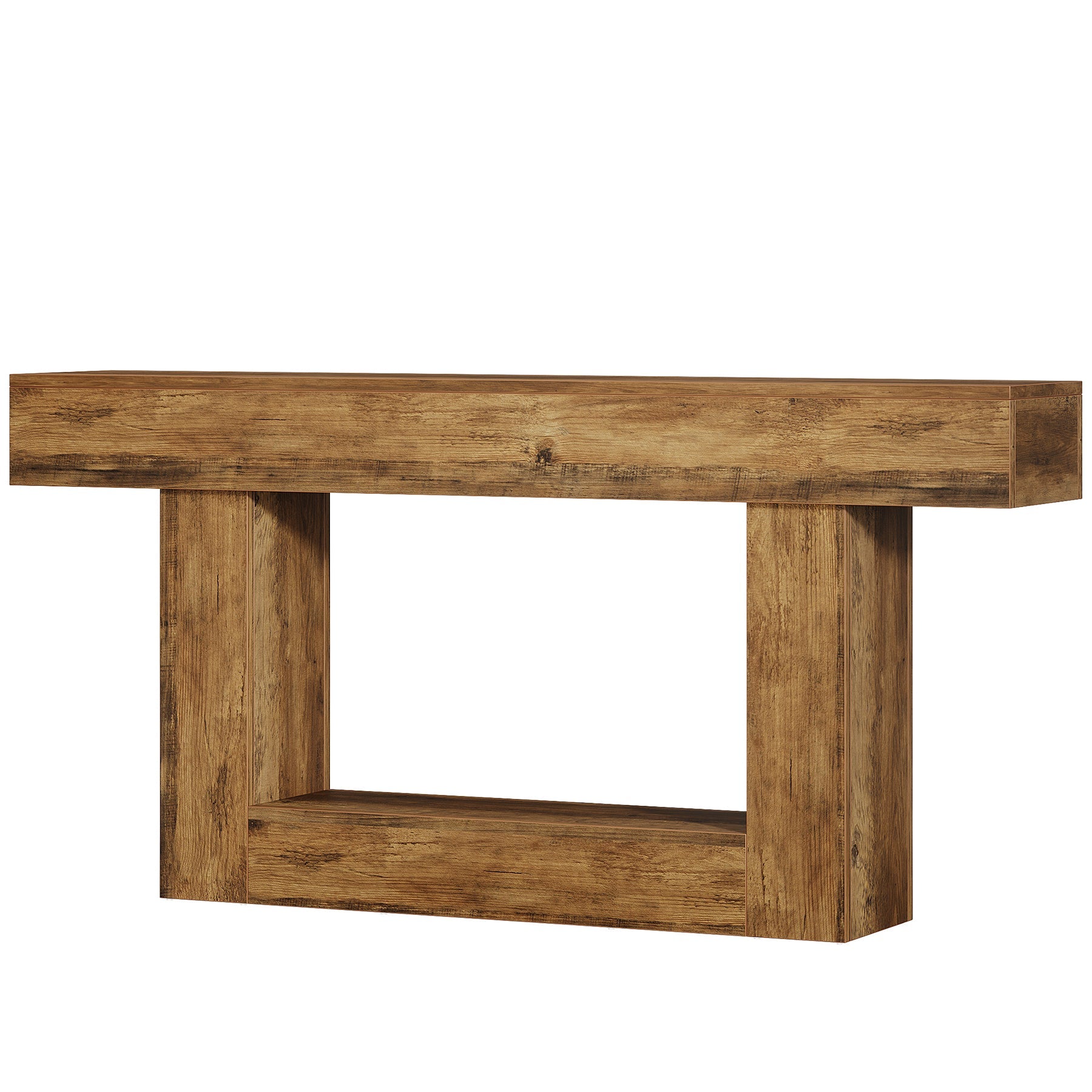 Pinehurst Farmhouse 2-Tier Entryway Table with U-Shaped Base