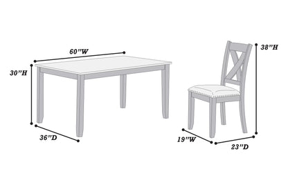F2638 7-Piece Dining Set Table + 6 Chairs