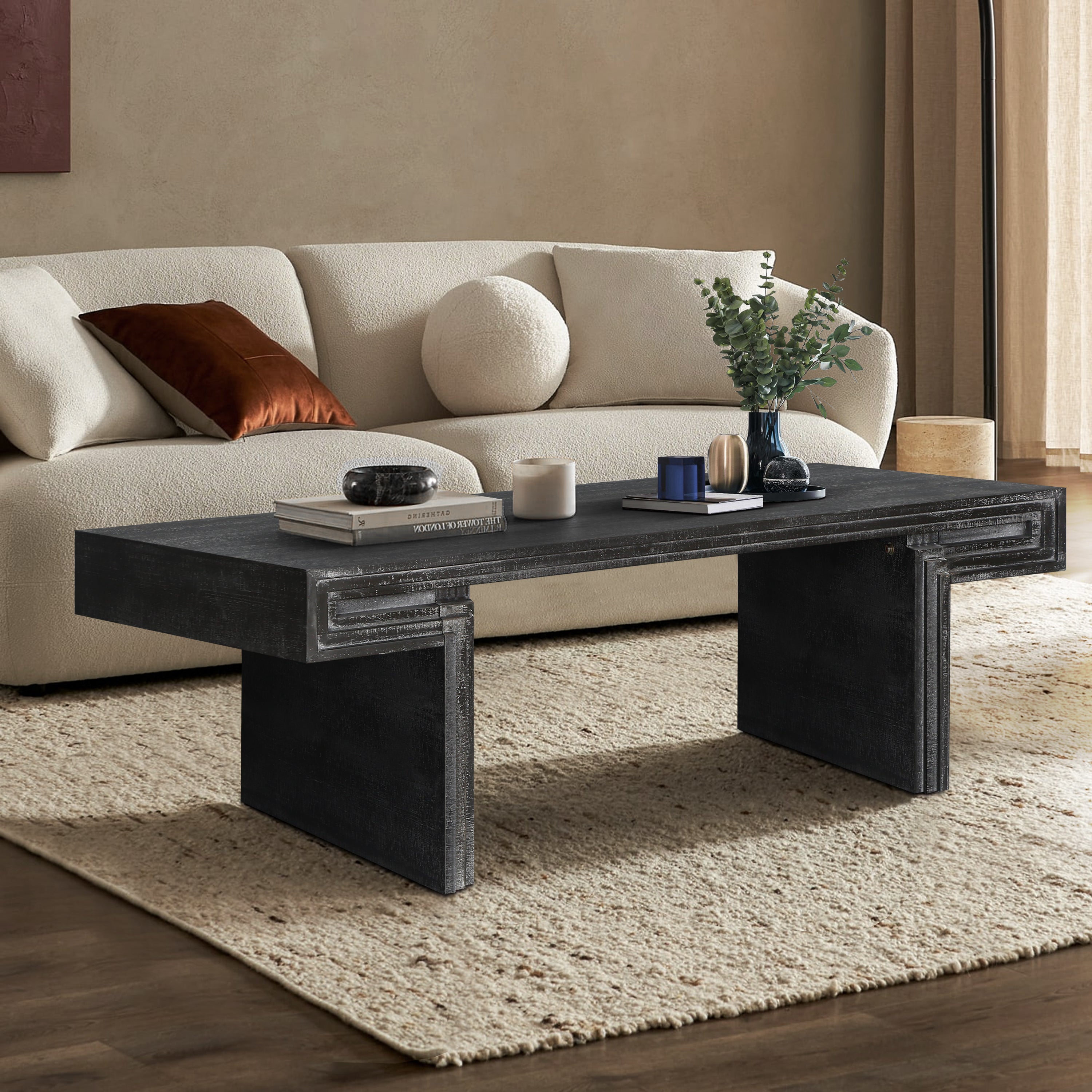 Modern Farmhouse Reclaimed Wood Texture Coffee Table