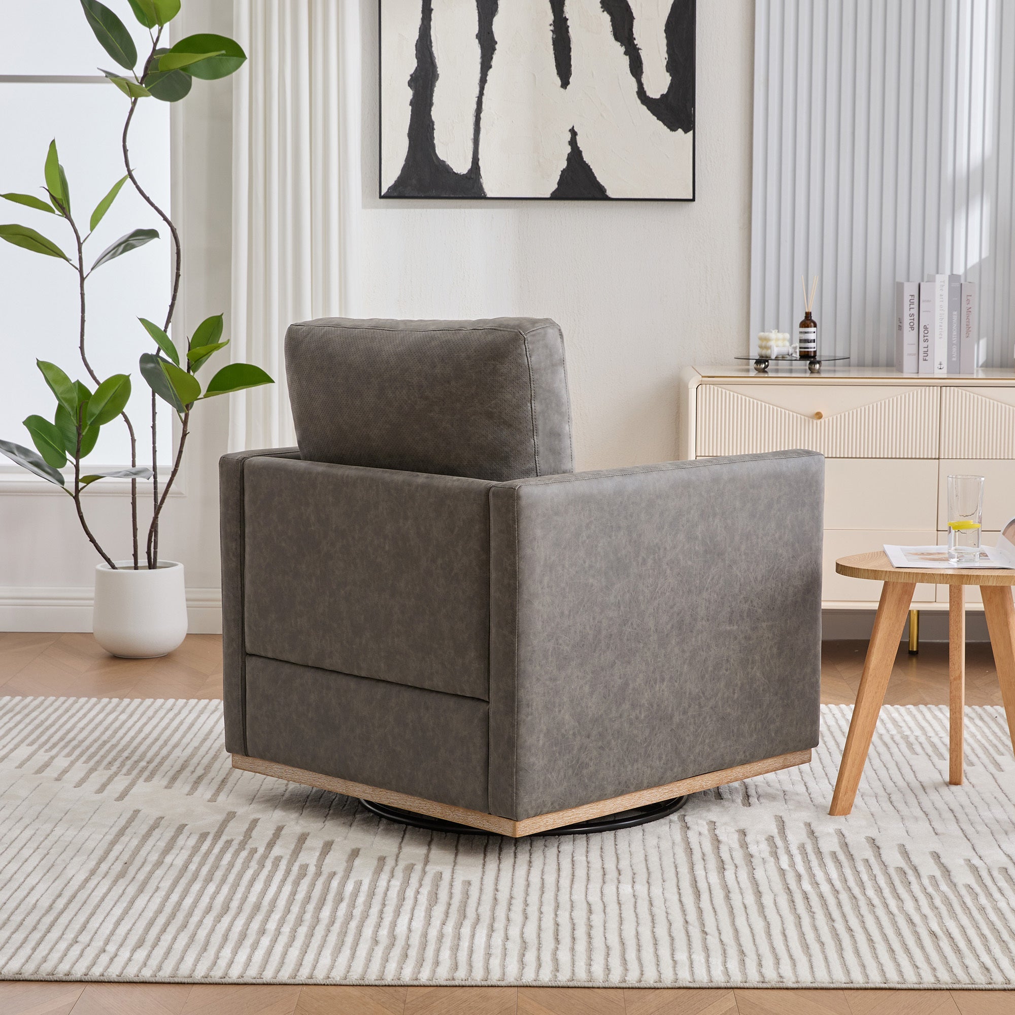 Thornfield Upholstered Square Swivel Accent Chair