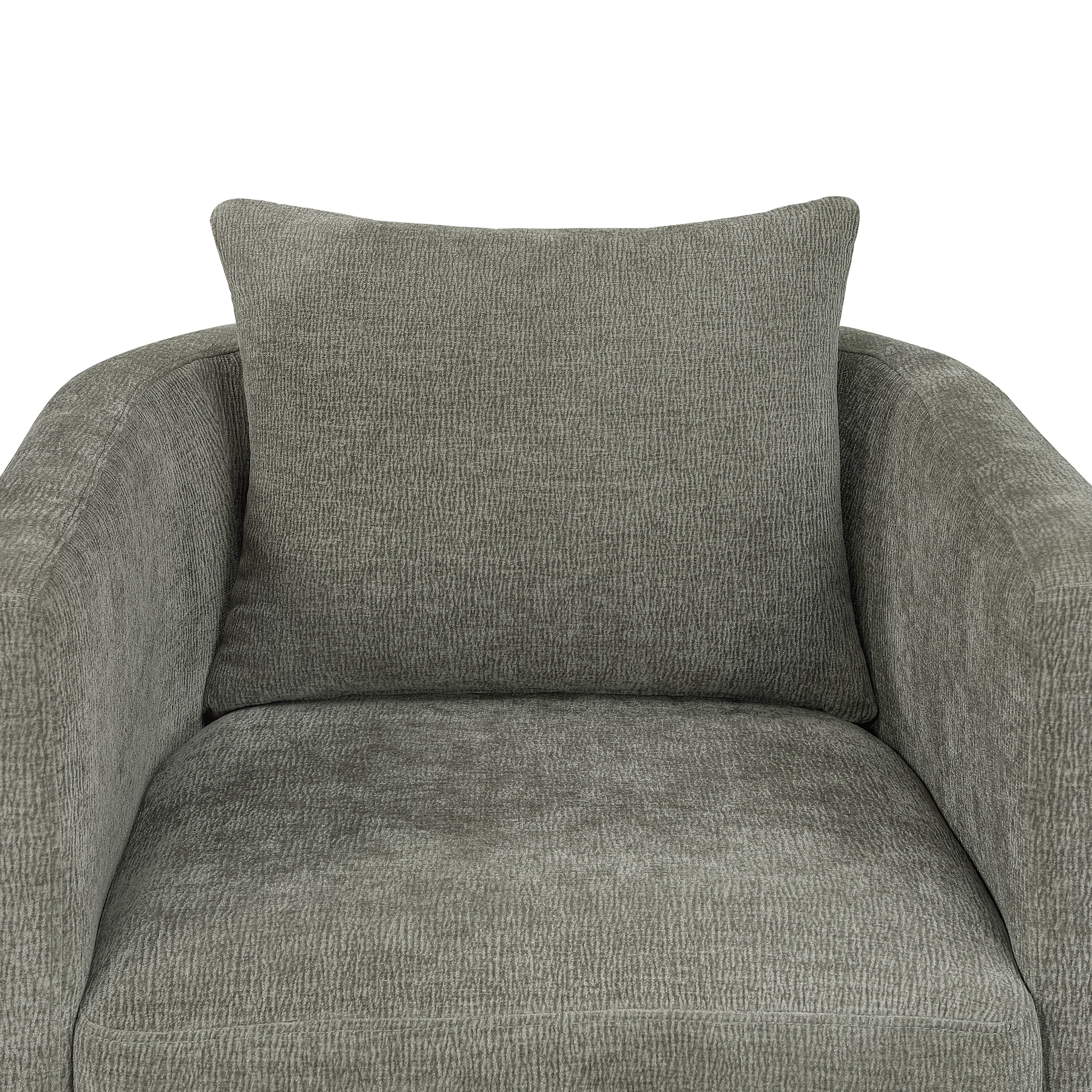 Sutton Light Grey Performance Fabric Swivel Barrel Chair