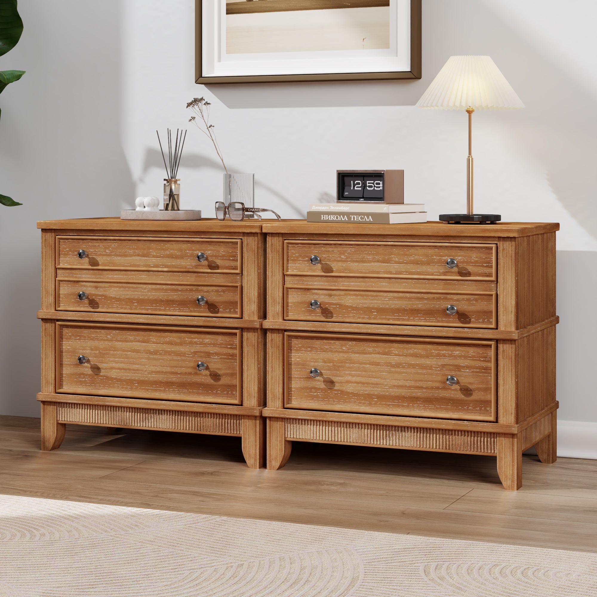 Hazel 3-Drawer Side Table, Set of 2