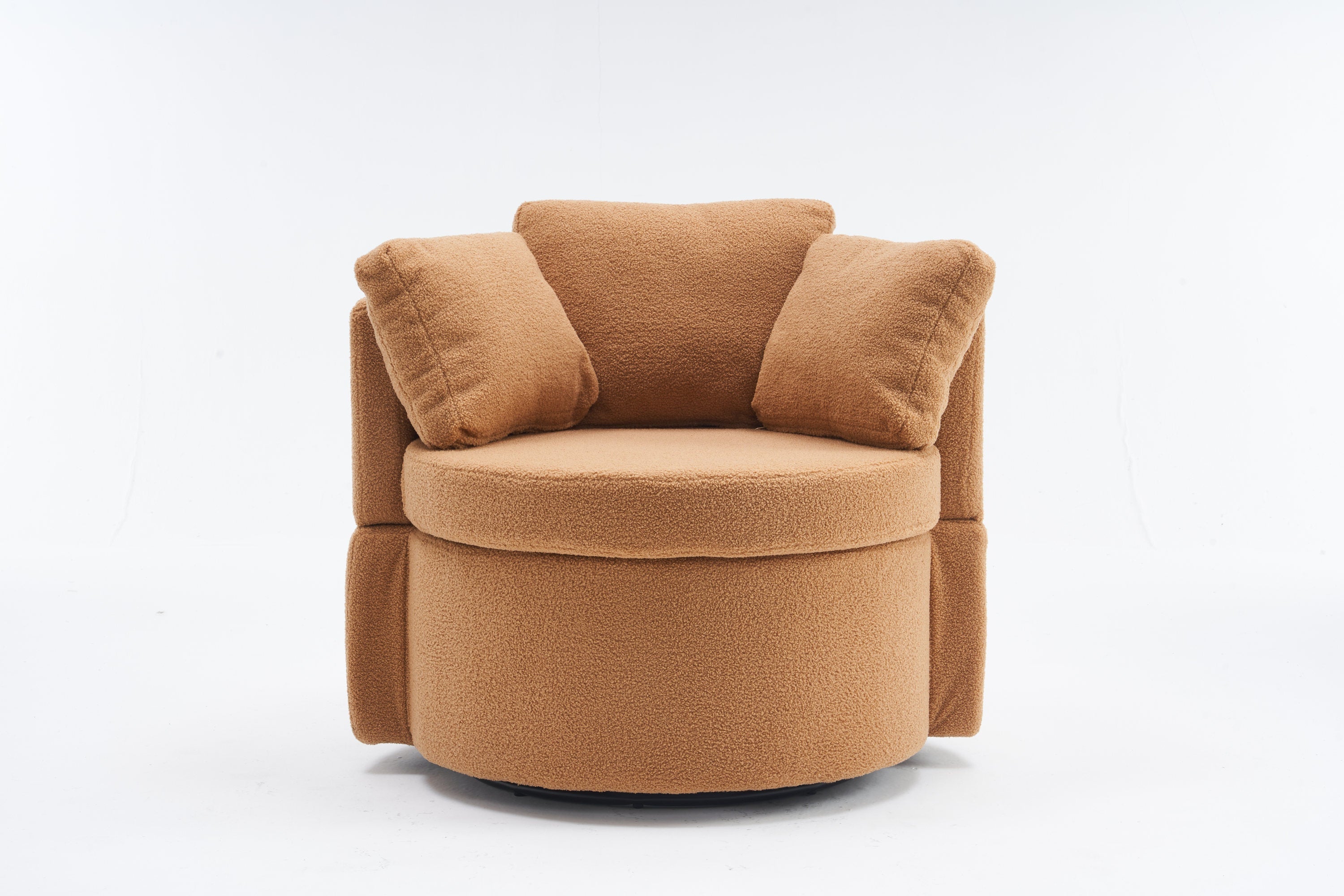 Teddy Fabric Swivel And Storage Chair With Back Cushion