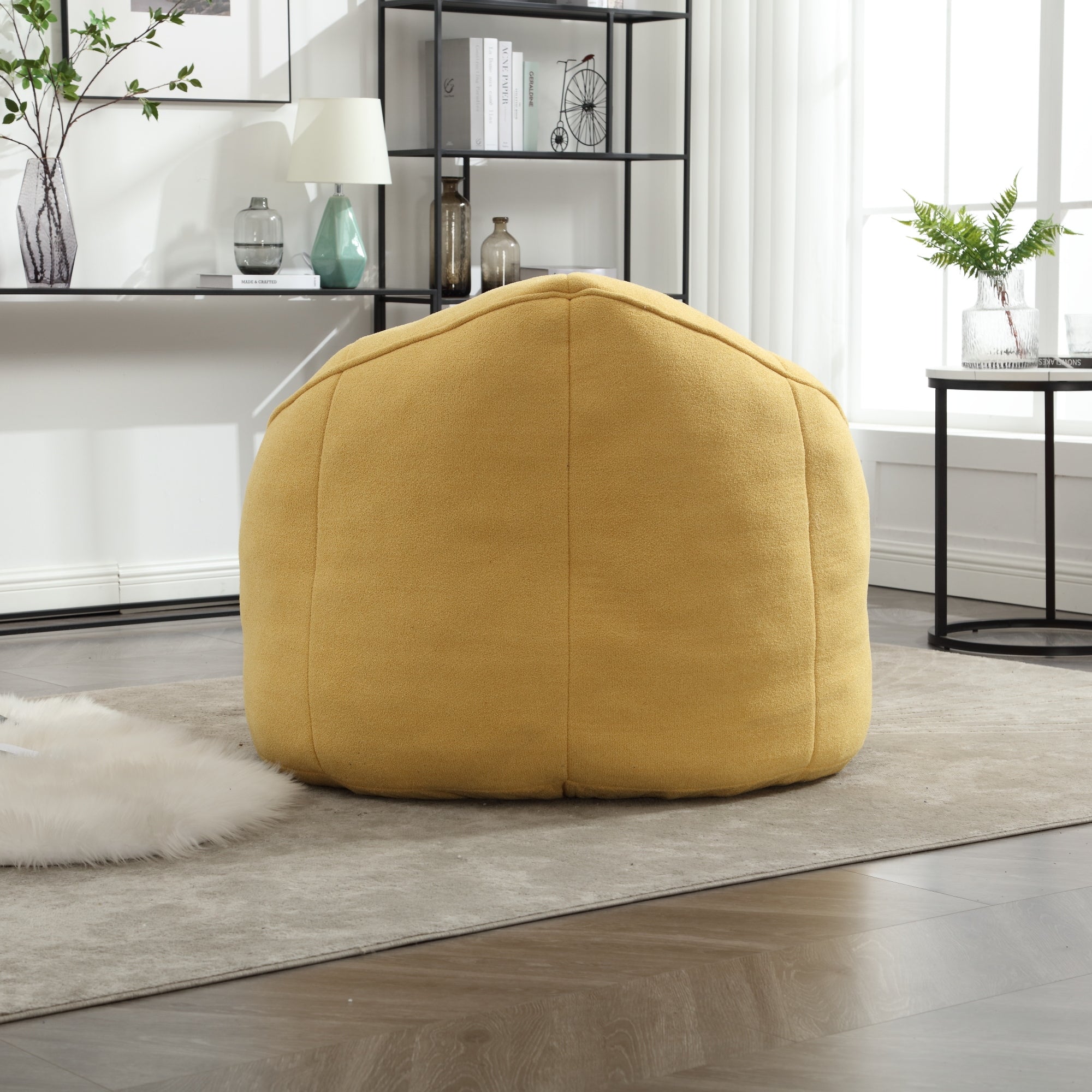 Bean Bag Sofa Chair with High-Pressure Foam and Footrest