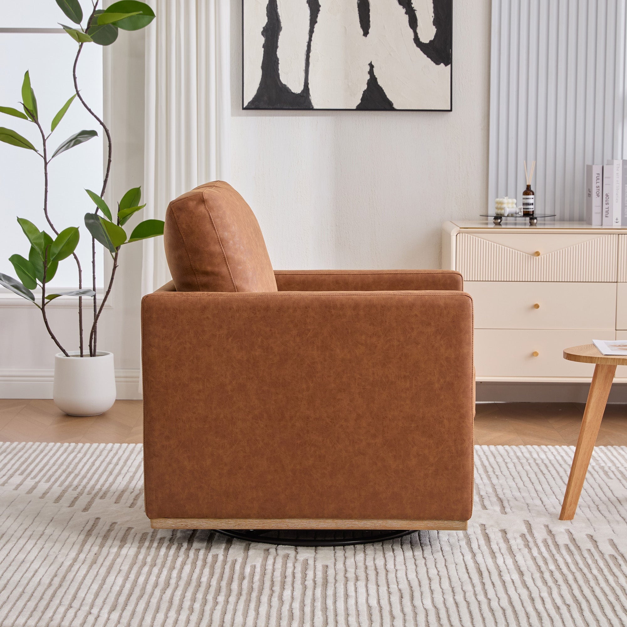 Thornfield Upholstered Square Swivel Accent Chair