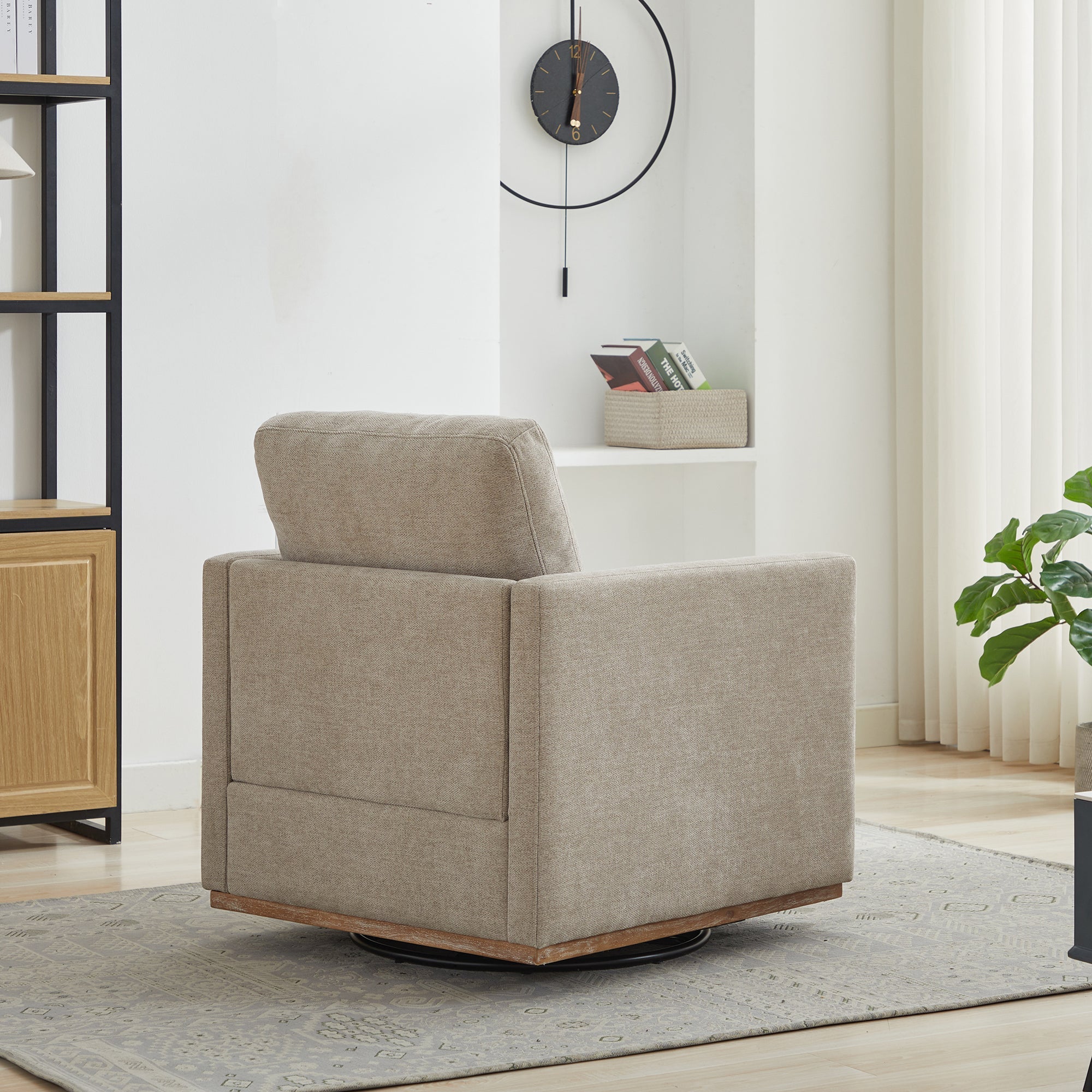 Modern Square Upholstered Swivel Accent Chair