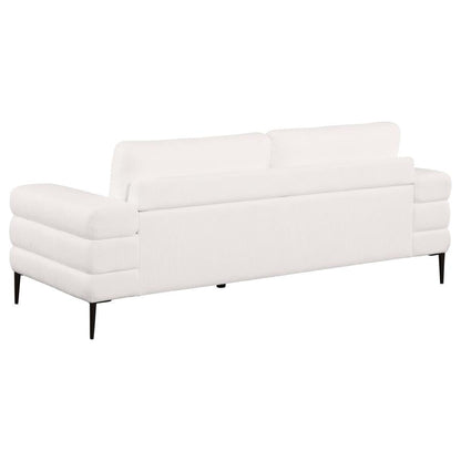508801 Jessel Chenille Upholstered Track Arm Sofa Ivory