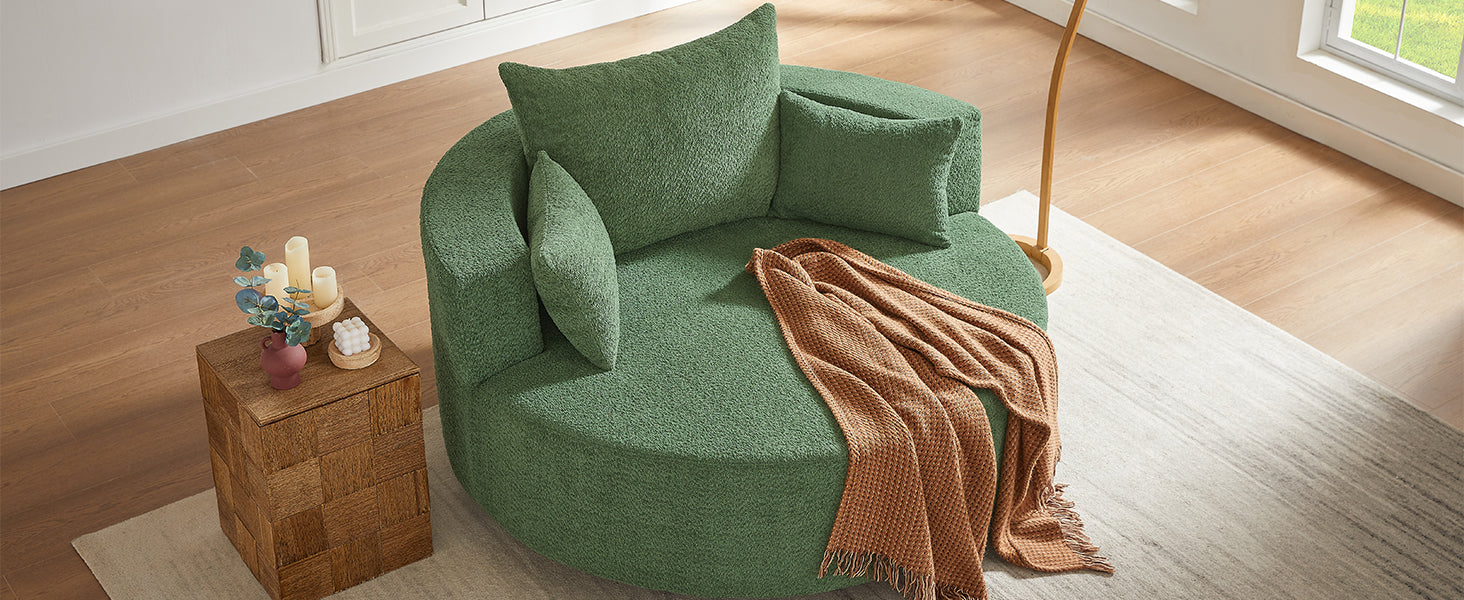 Crossley Oversized Swivel Barrel Accent Chair