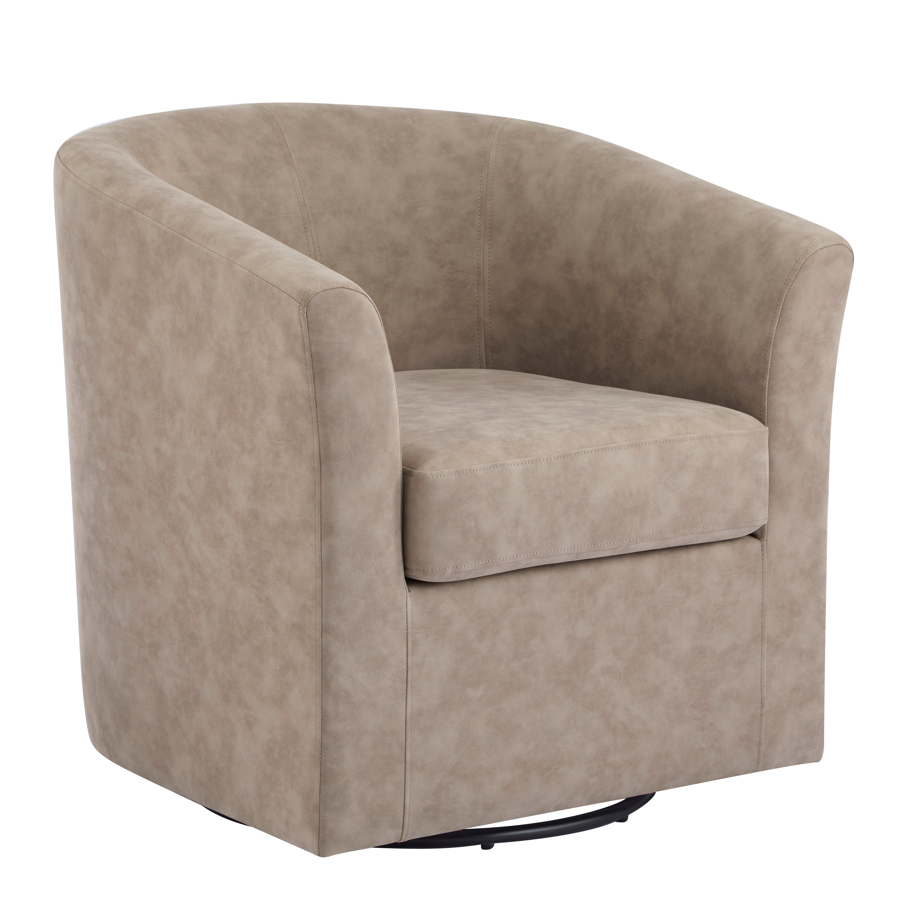 Wilmore Faux Leather Swivel Barrel Chair