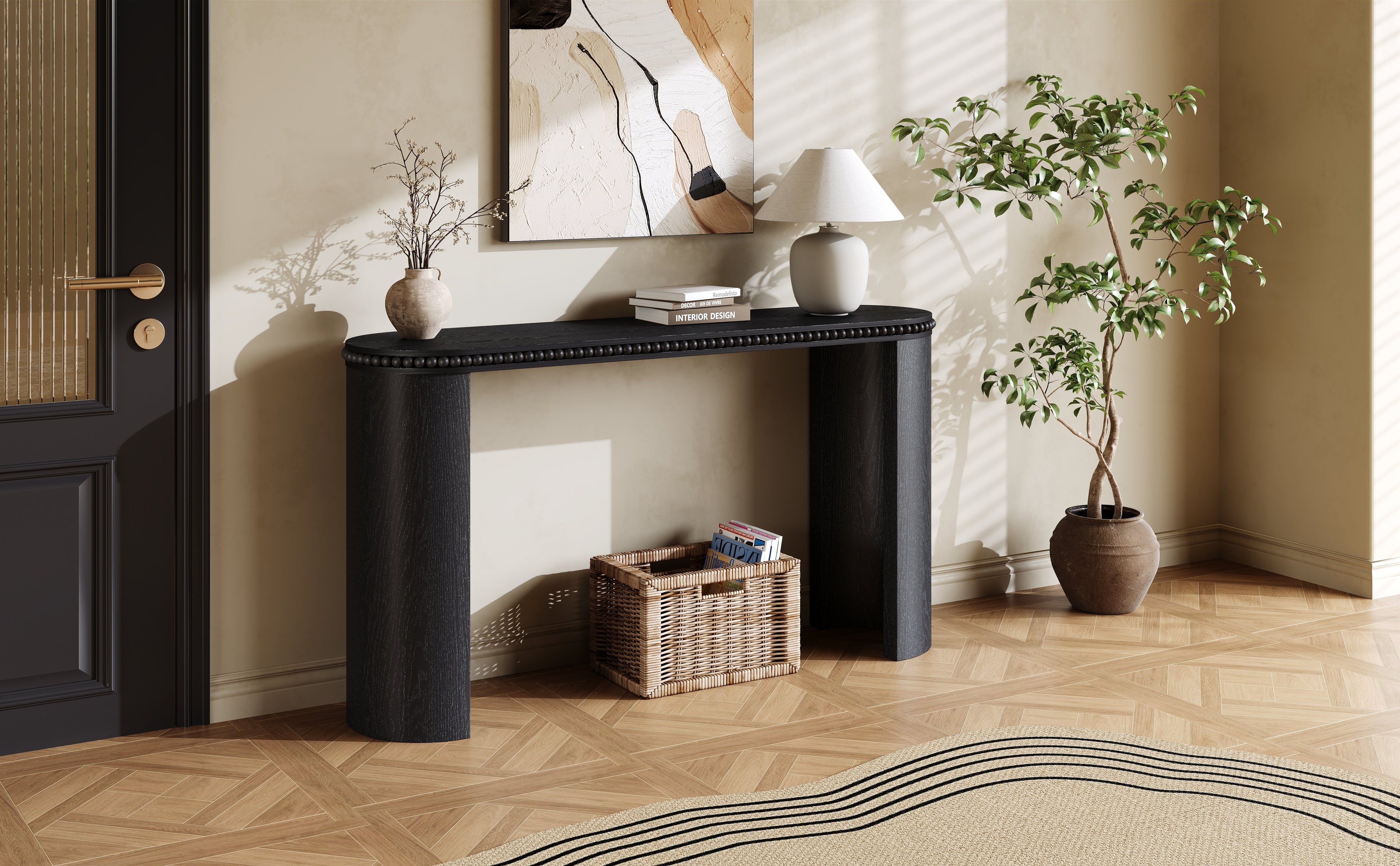 Beaded Trim Console Table