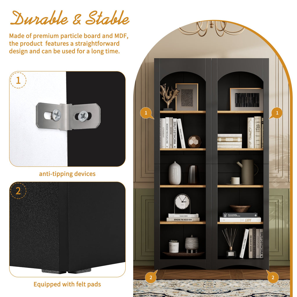 Farmhouse Two-Tone Storage Cabinet with Adjustable Shelves