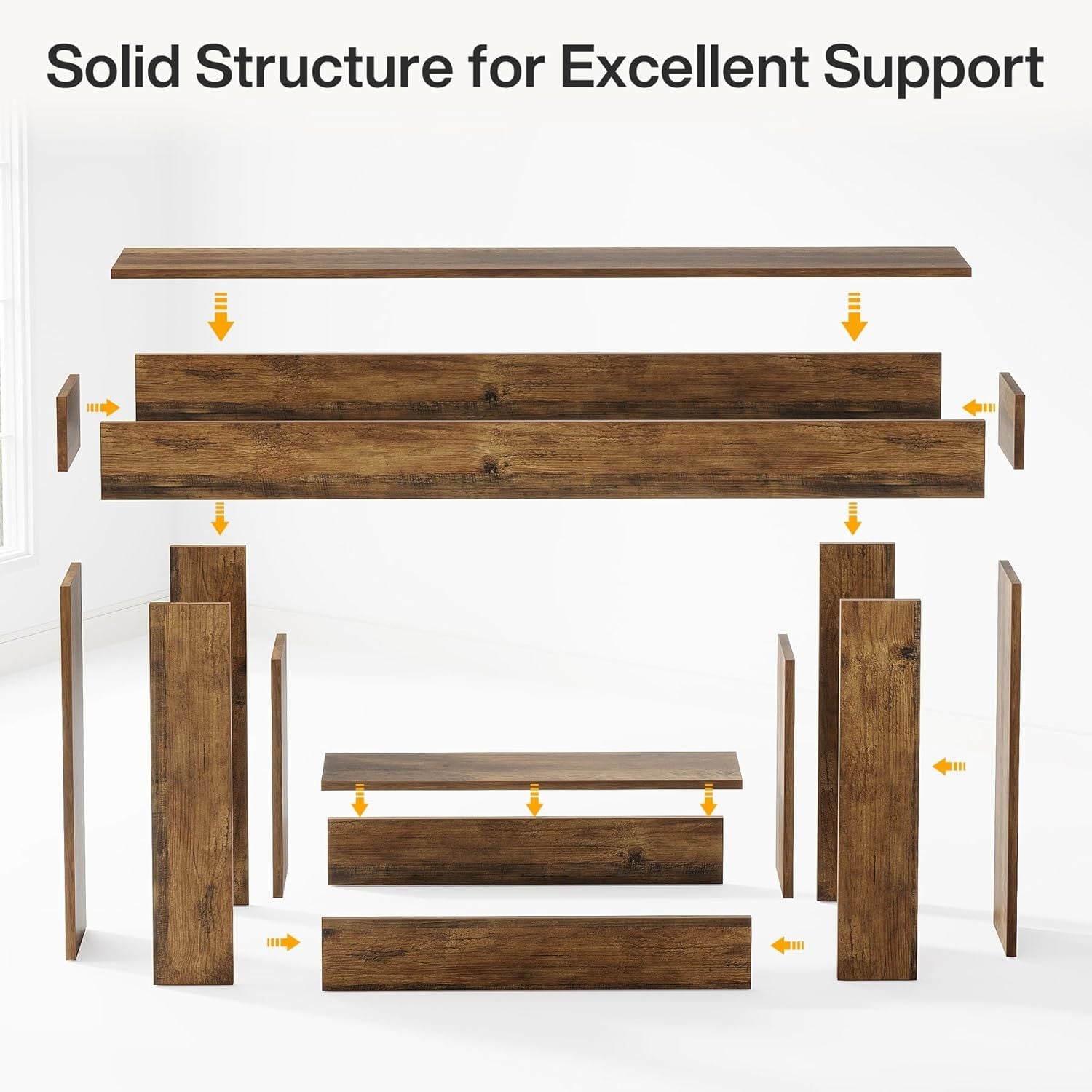 Pinehurst Farmhouse 2-Tier Entryway Table with U-Shaped Base