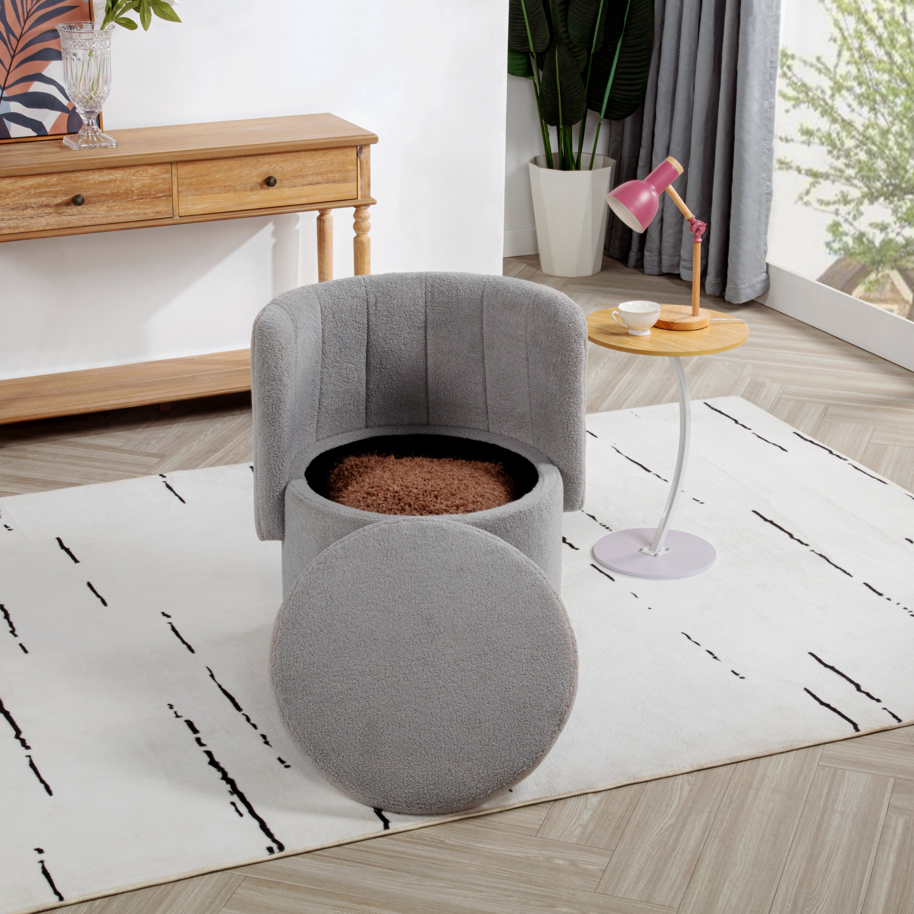 360 Degree Swivel Back Sofa Chair With Storage Space