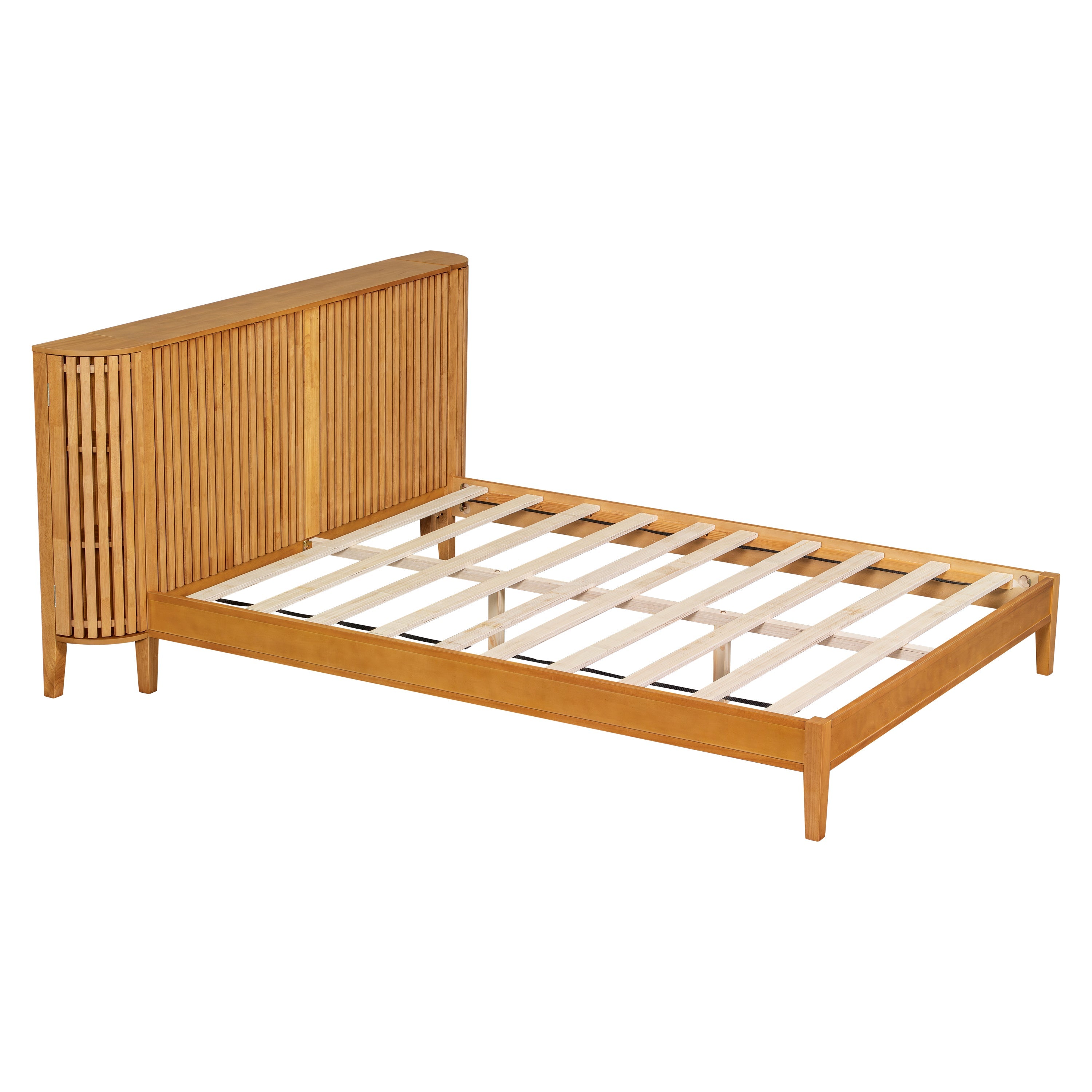 Slat Design Solid Wood Bed