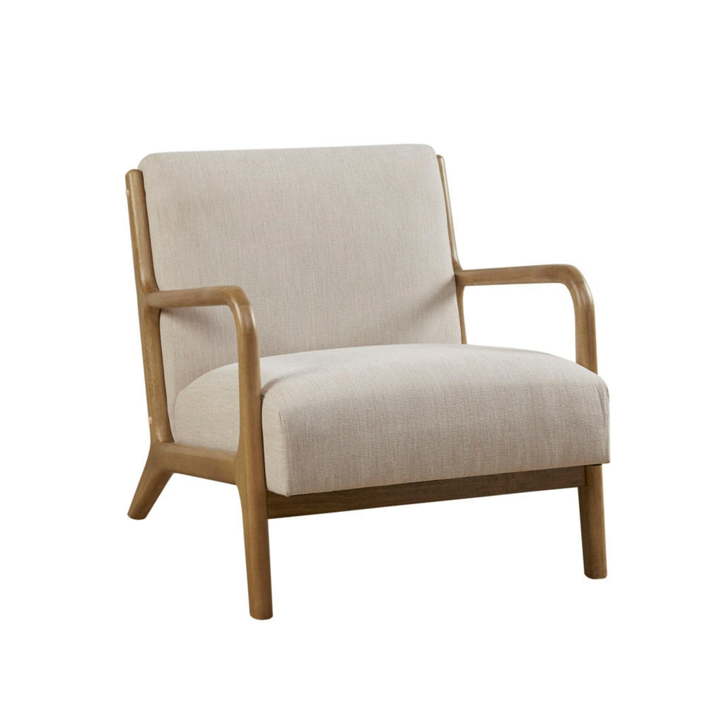 Mid-Century Lounge Accent Chair with Upholstered Seat