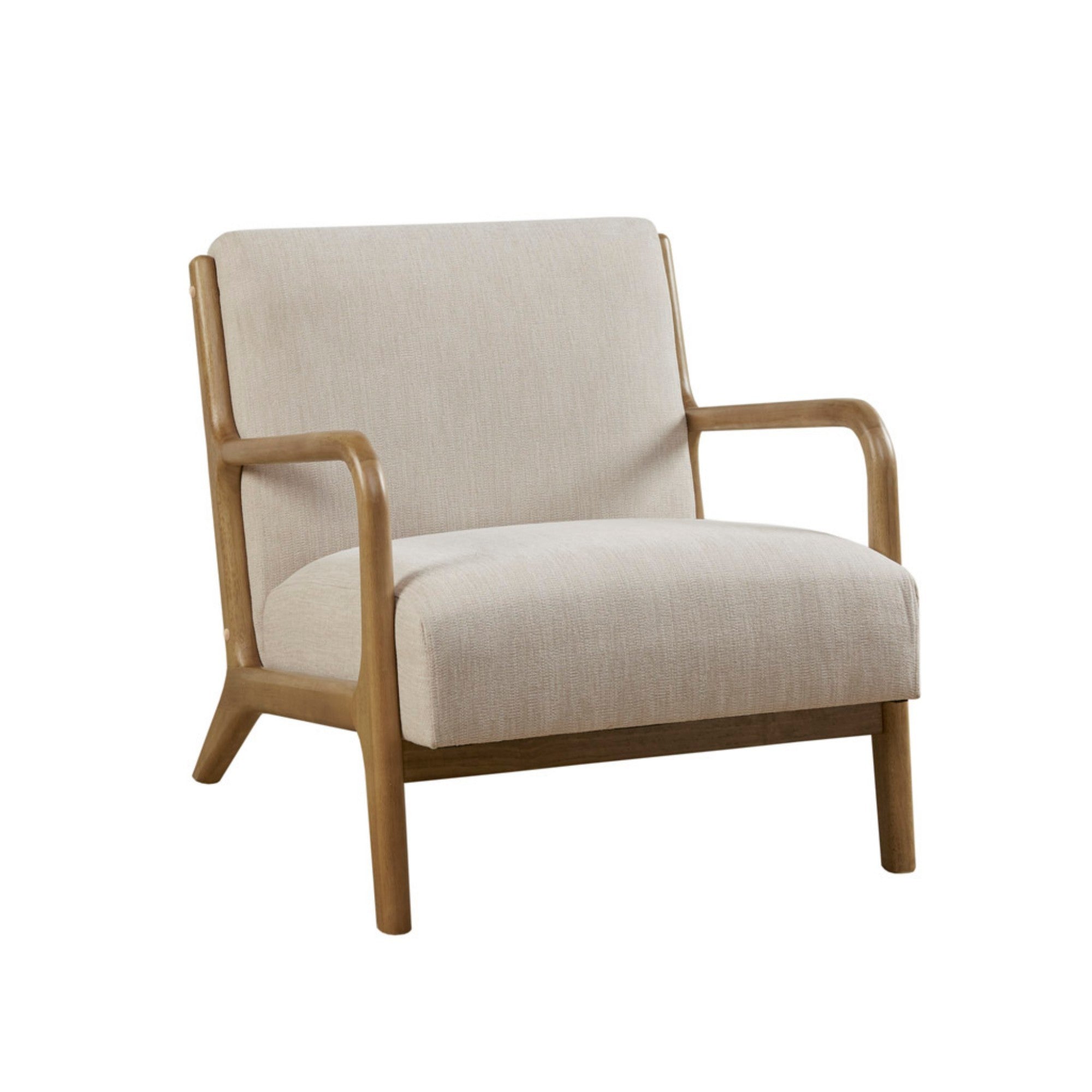 Mid-Century Lounge Accent Chair with Upholstered Seat
