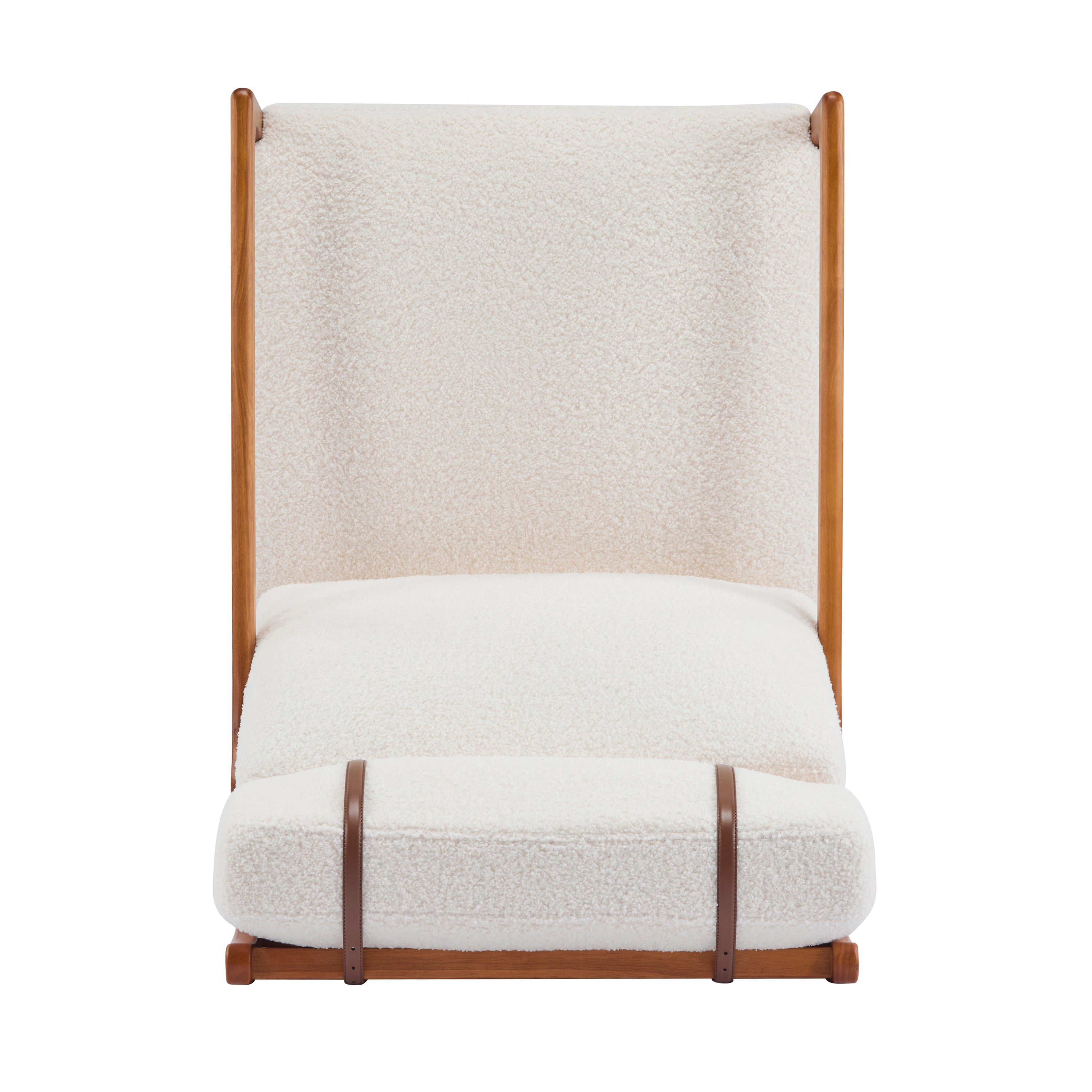 Birchmere Mid Century Modern Accent Armchair, Solid Wood Frame with High Back & Upholstered Cushions