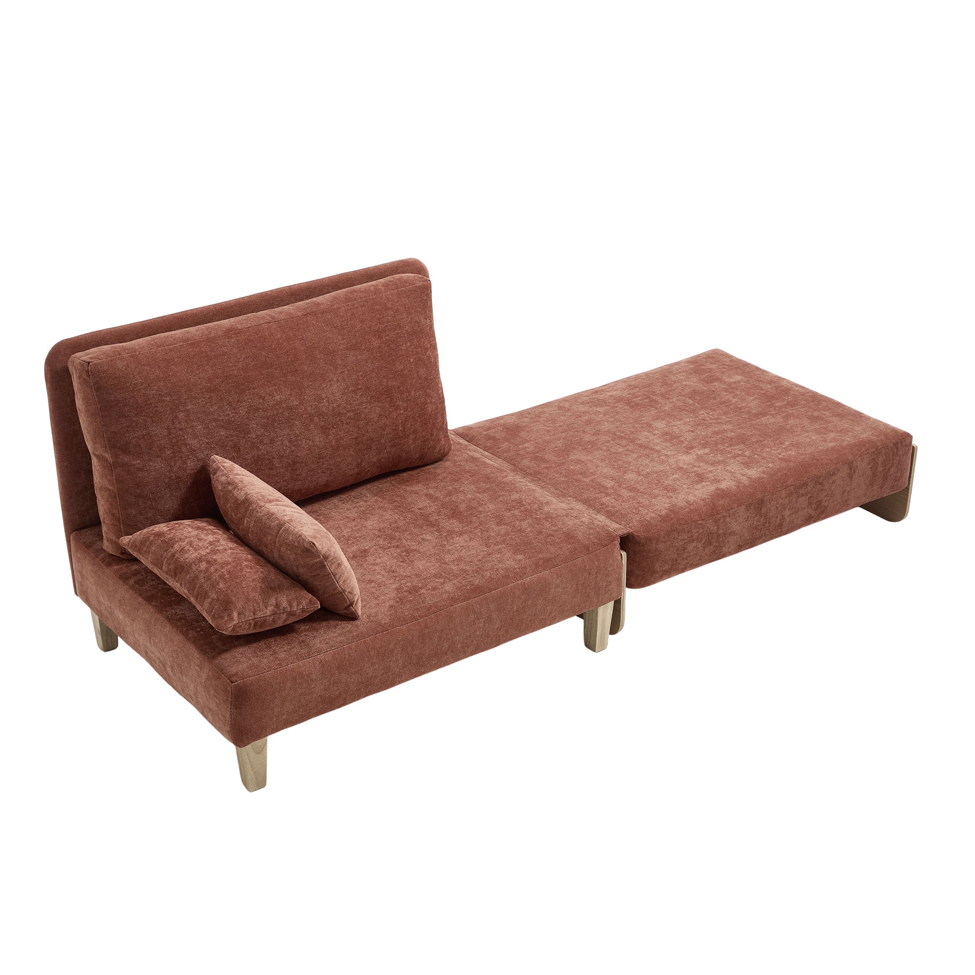 Mid-Century Modern Chenille Foldable Sofa Bed Recliner