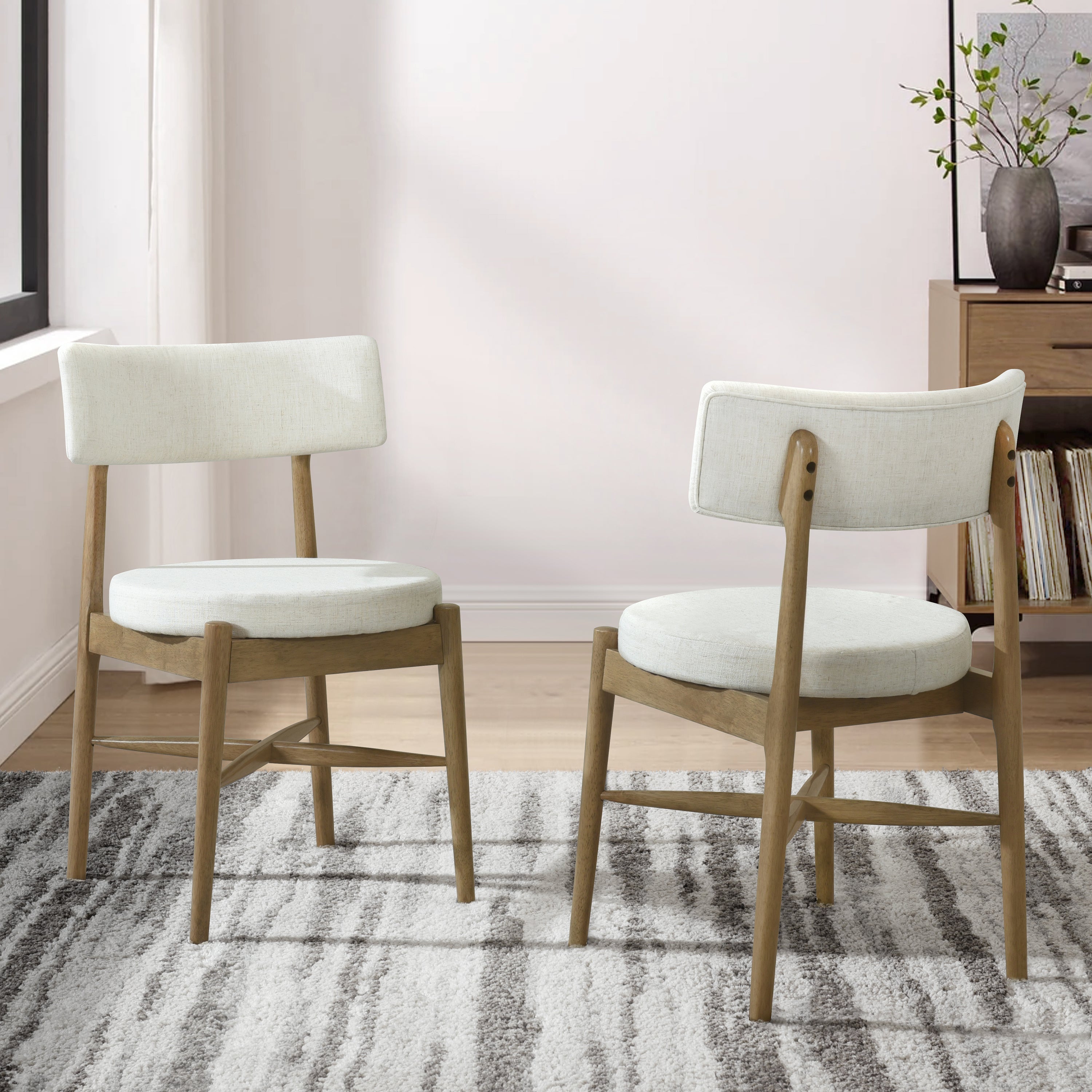 Harveston Mid Century Modern Boucle Upholstered Dining Chairs, Set of 2