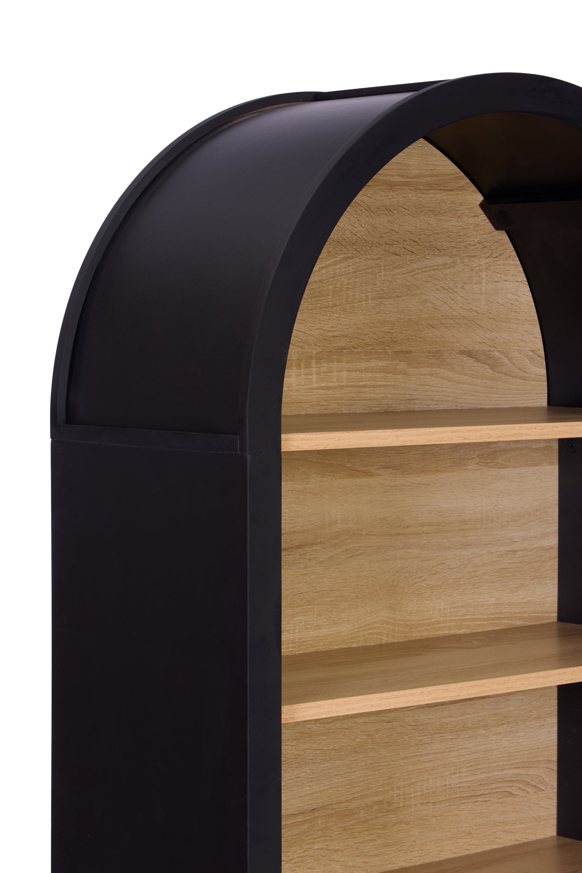 Tillingham Arched 5-Tier Bookshelf with Cabinet Storage